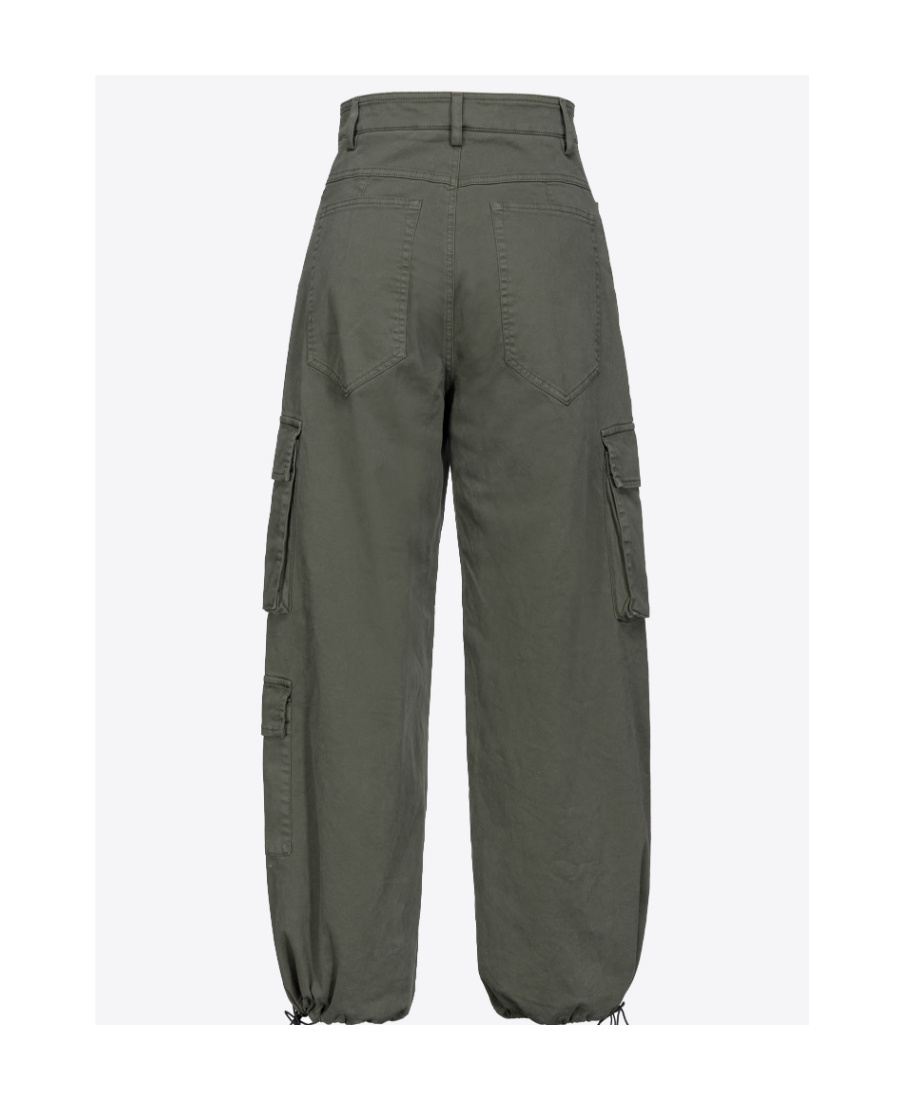 Pinko High-waisted Cargo Trousers In Animal Print