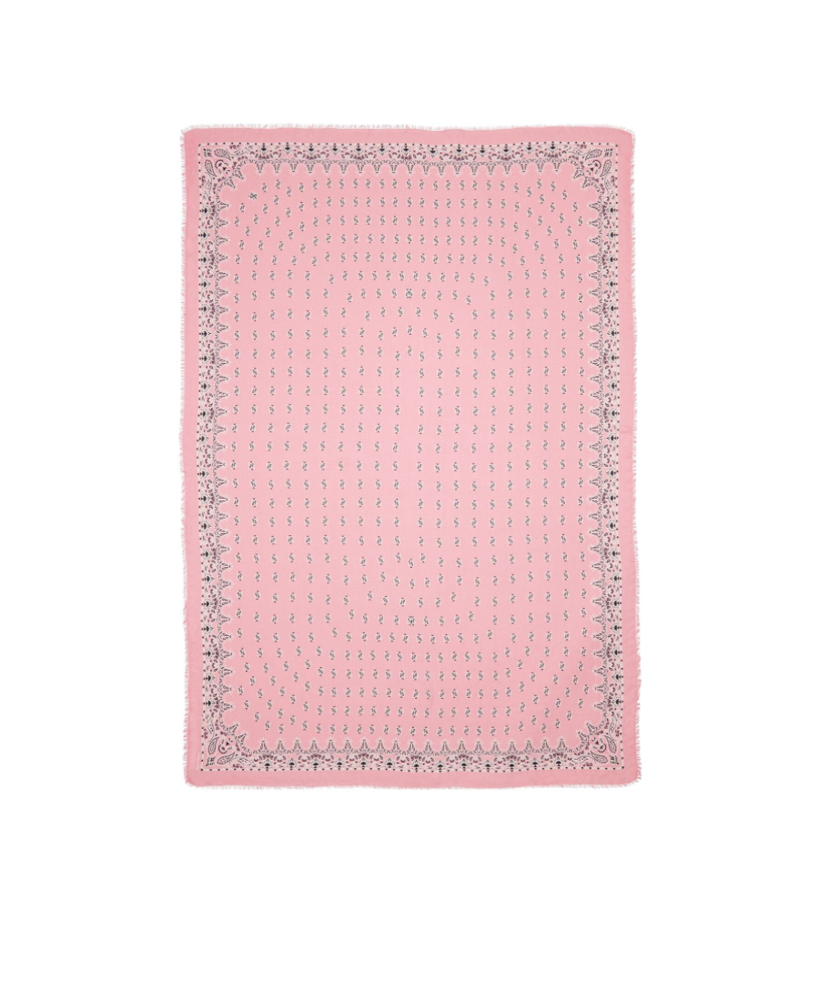 Saint Laurent Paisley-print Grand-rectangle Scarf In Pink