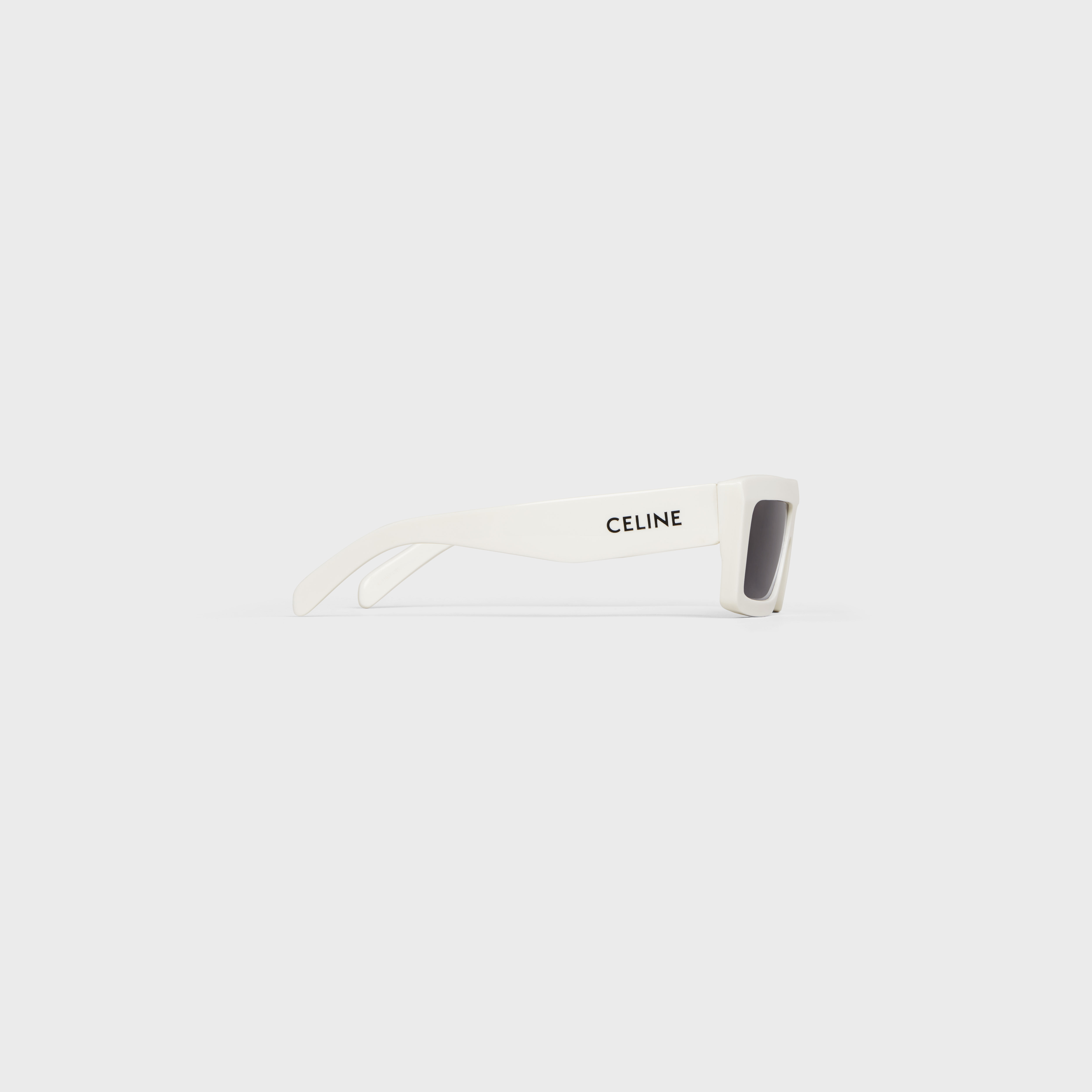 Celine Monochrome 02 Rectangle-frame Acetate Sunglasses In White