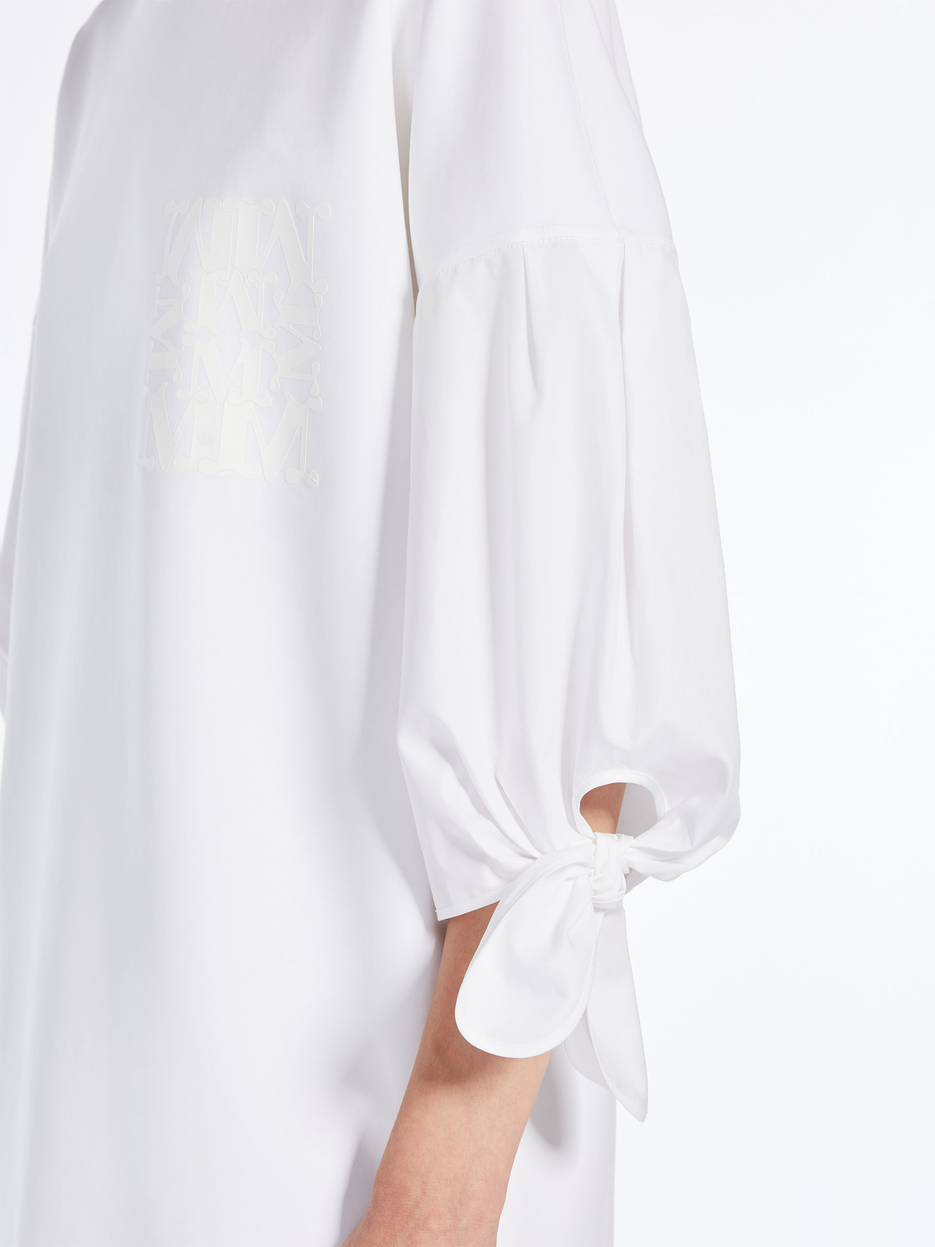 Max Mara Cotton Poplin Lace-up Mini Dress In White