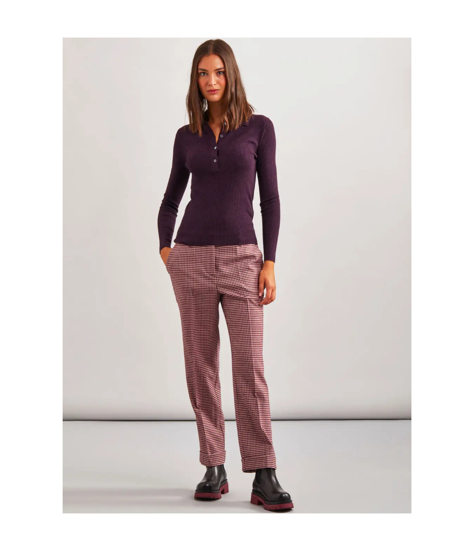 P.a.r.o.s.h Checkered Straight Tube Casual Pants In Brown