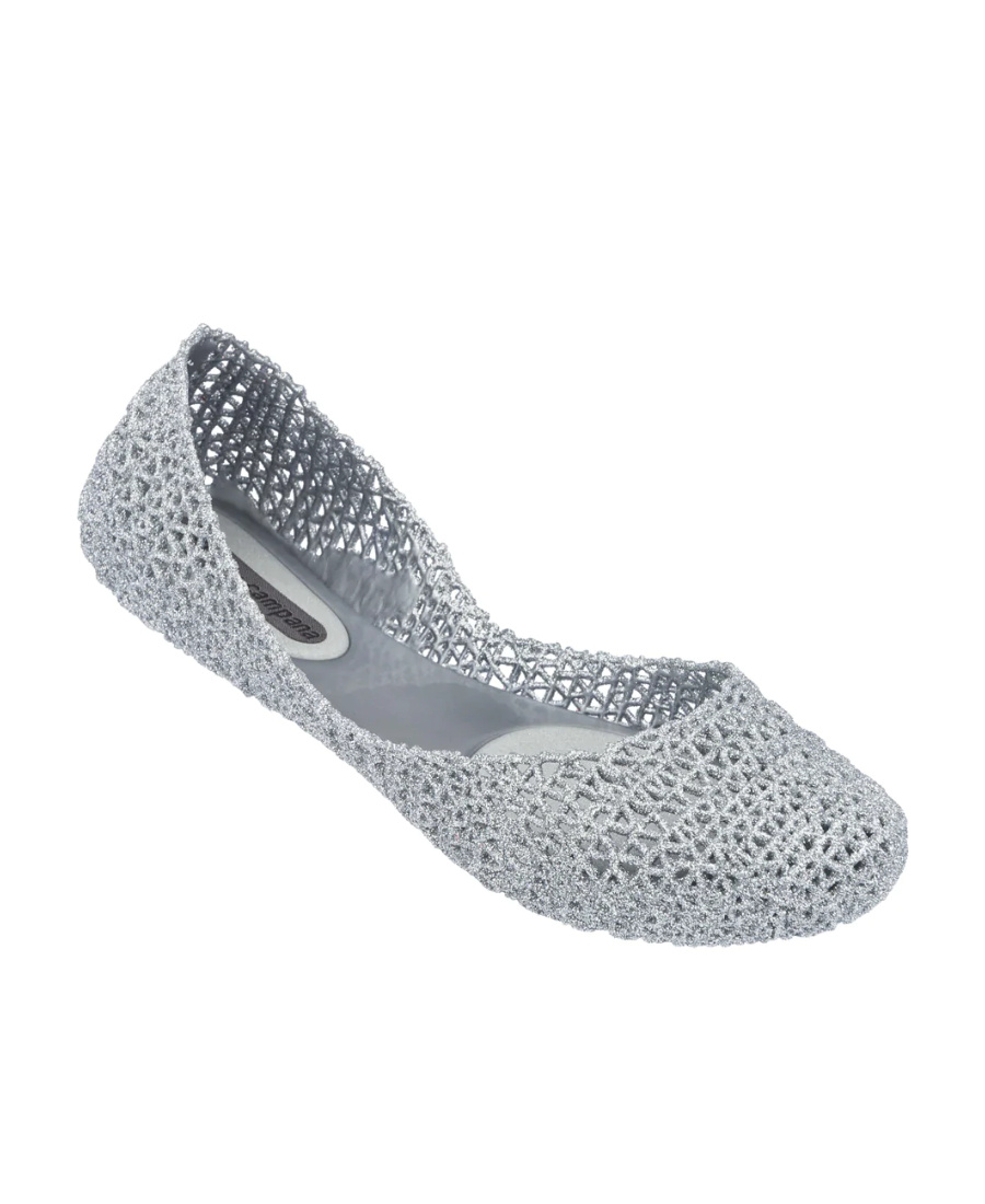 Shop Melissa Flash Hollowed-out Bird's Nest Flat Shoes In Gray