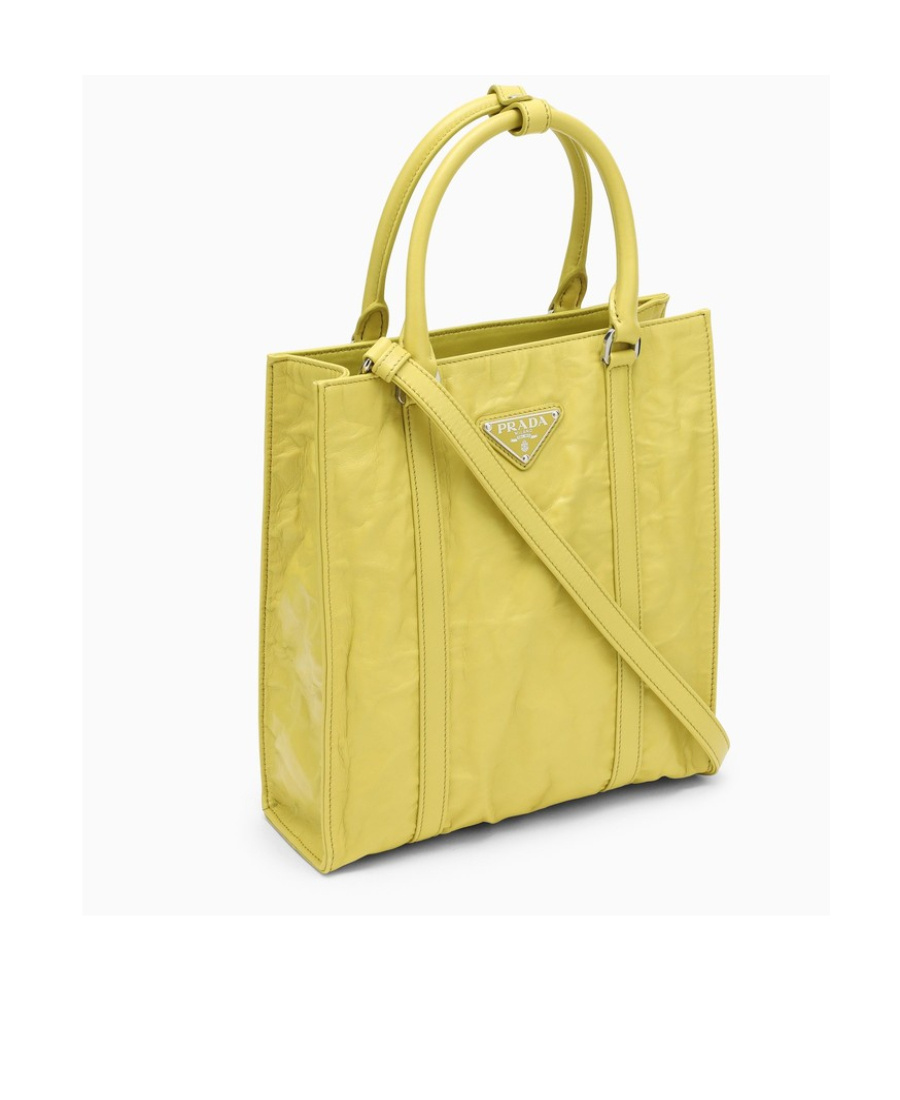 Prada Logo Shoulder Bag In Yellow