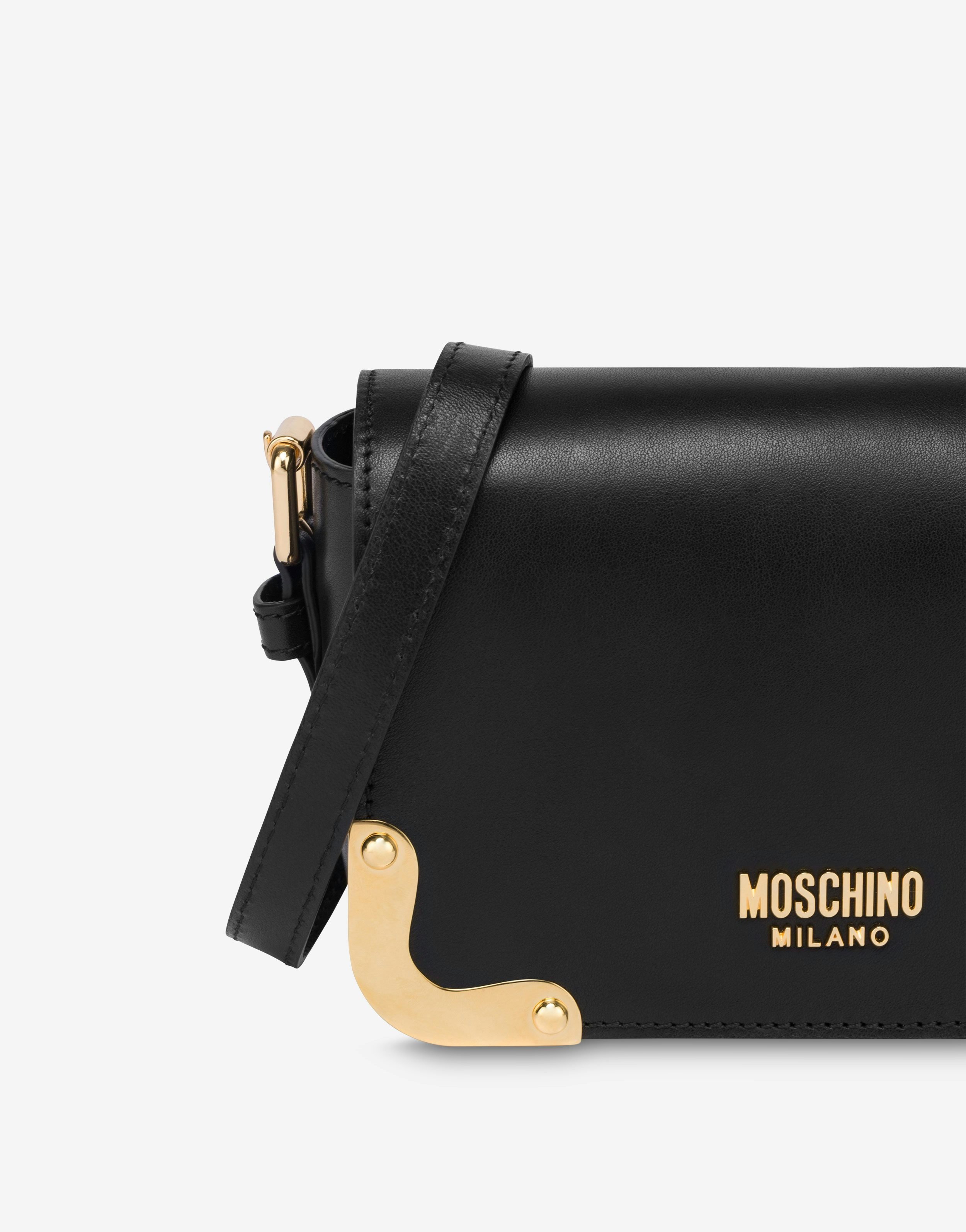 MOSCHINO METAL CORNER SHOULDER BAG 