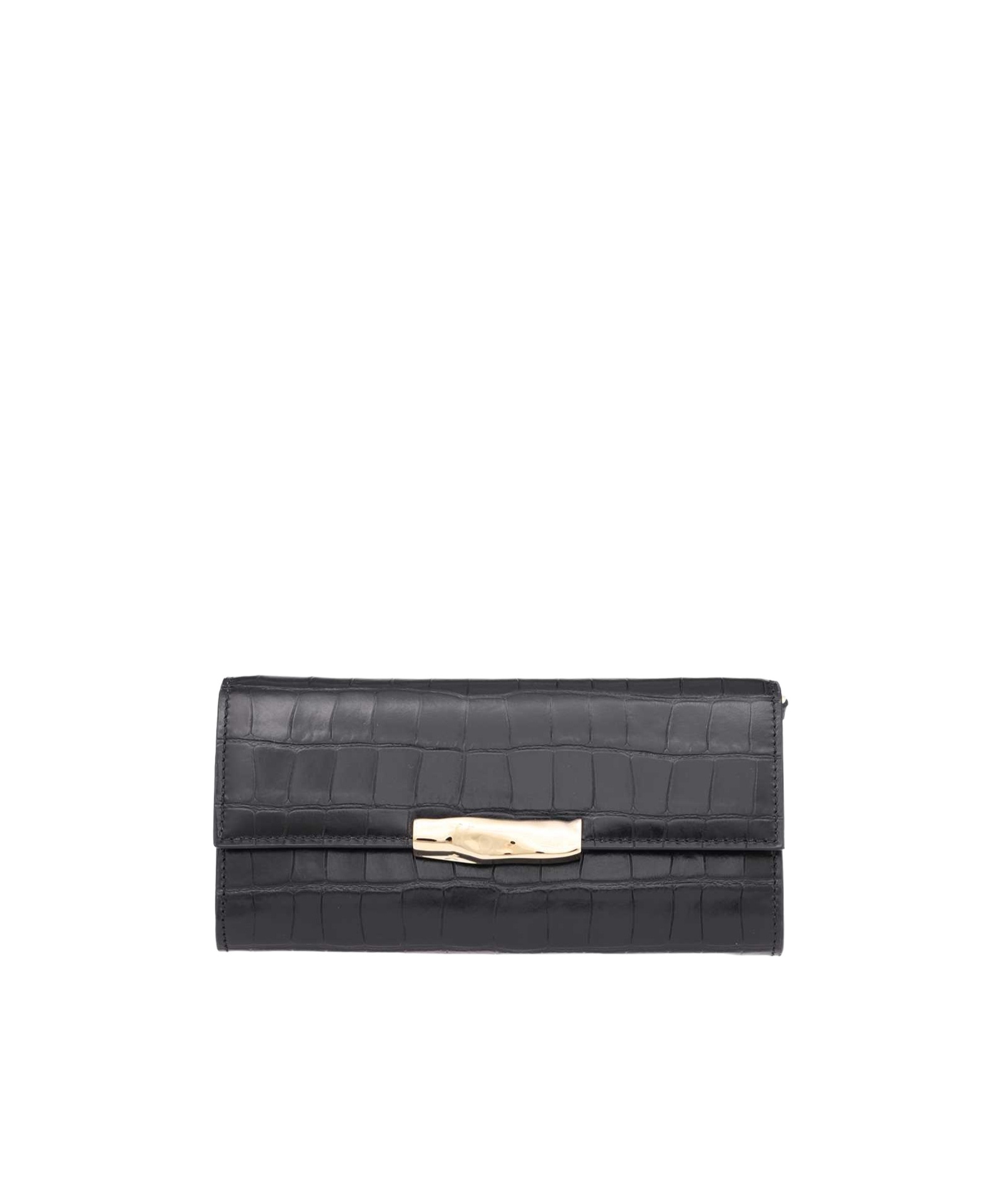 Shop Bally Crocodile-effect Leather Shoulder Bag In Black
