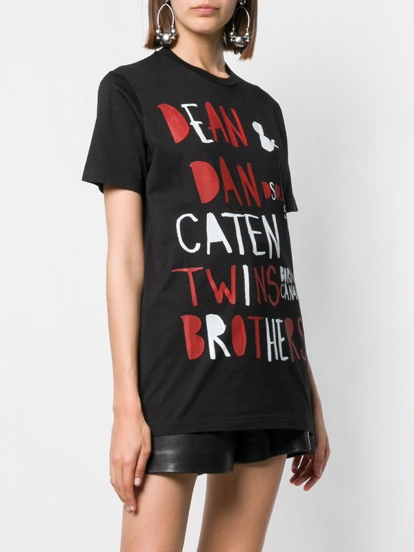 Dsquared2 Printed T-shirts With Patterns And Slogans In Black