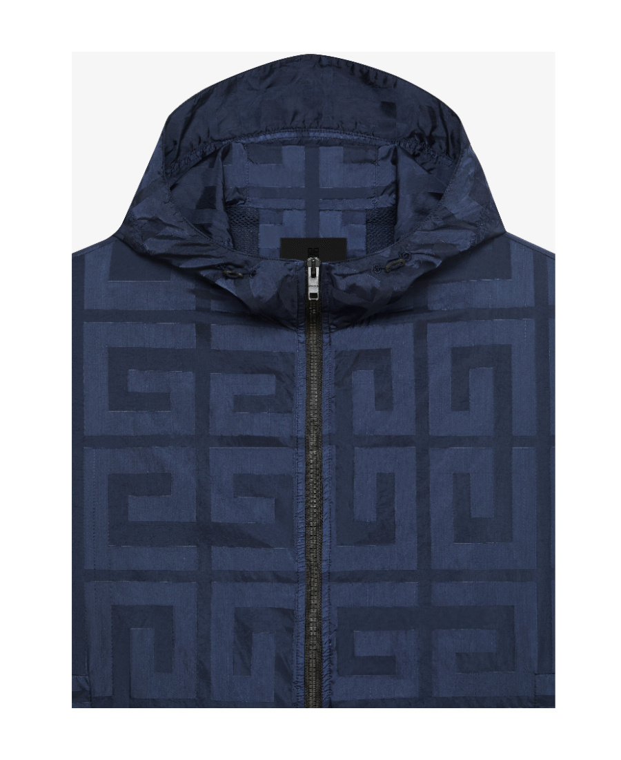 Givenchy 4g-jacquard Nylon Windbreaker Jacket In Blue