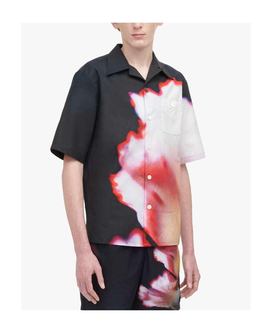 Alexander Mcqueen Alexander Mc Queen Floral Print Shirt In Black