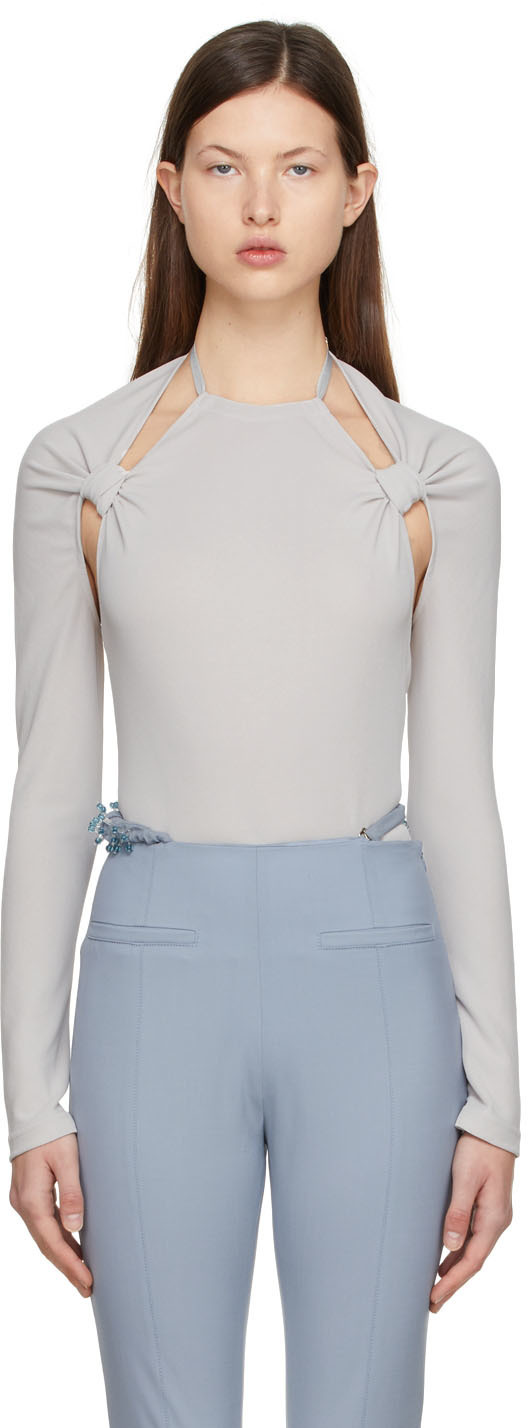 Jacquemus Cut-out Detail Long-sleeve Body In White