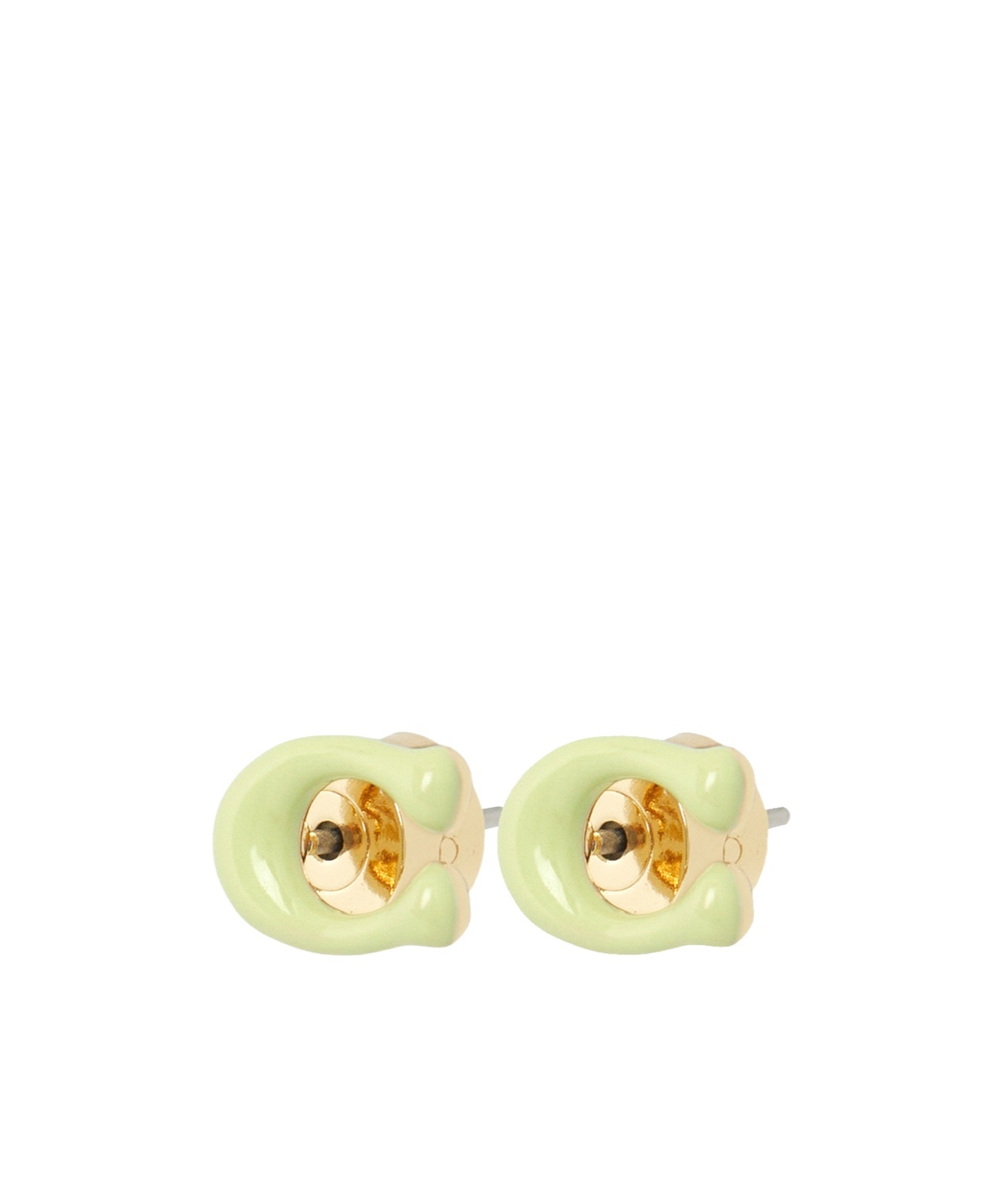 Shop Coach Letter Earrings In Yellow