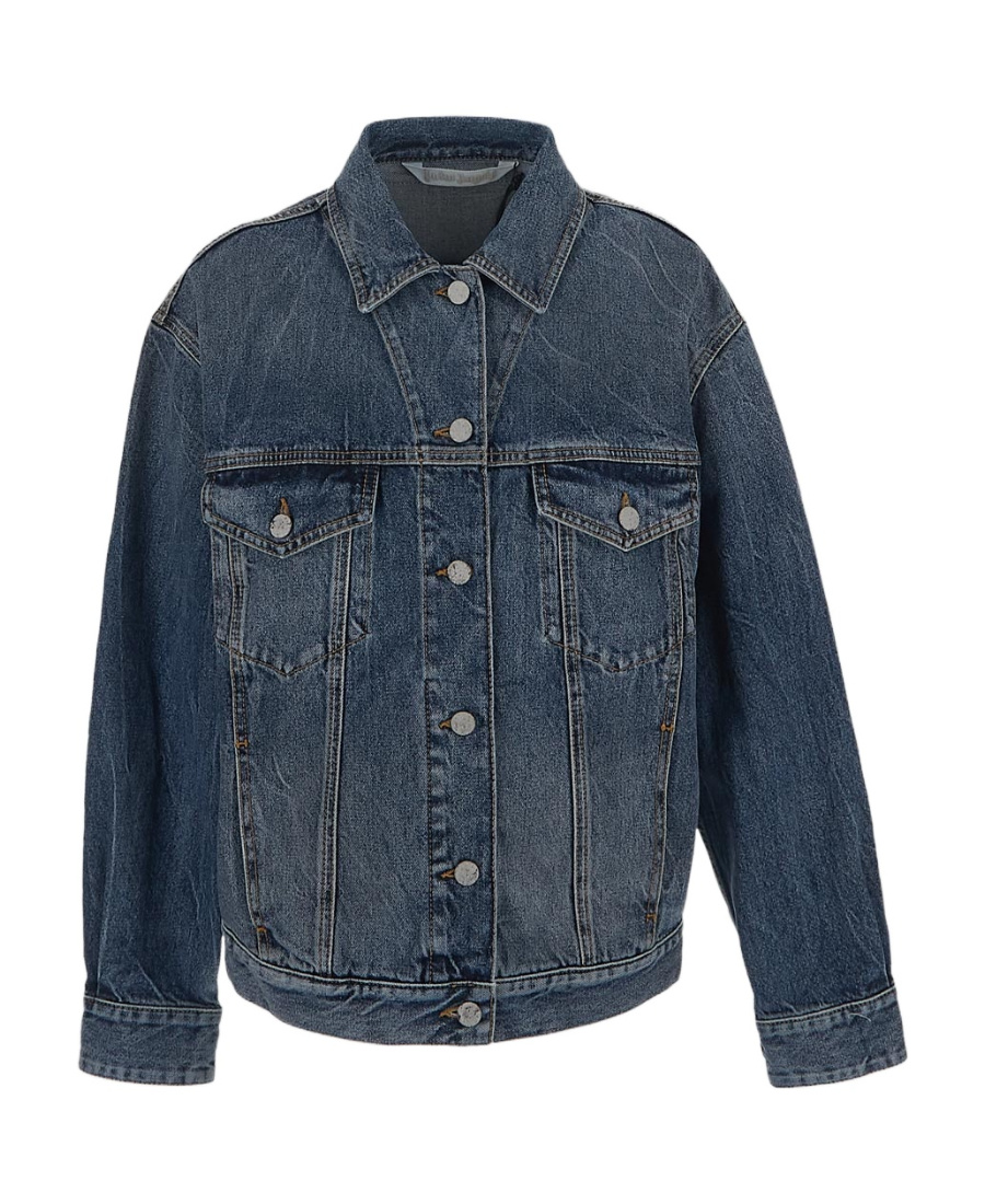 Palm Angels Logo-patch Denim Jacket In Black