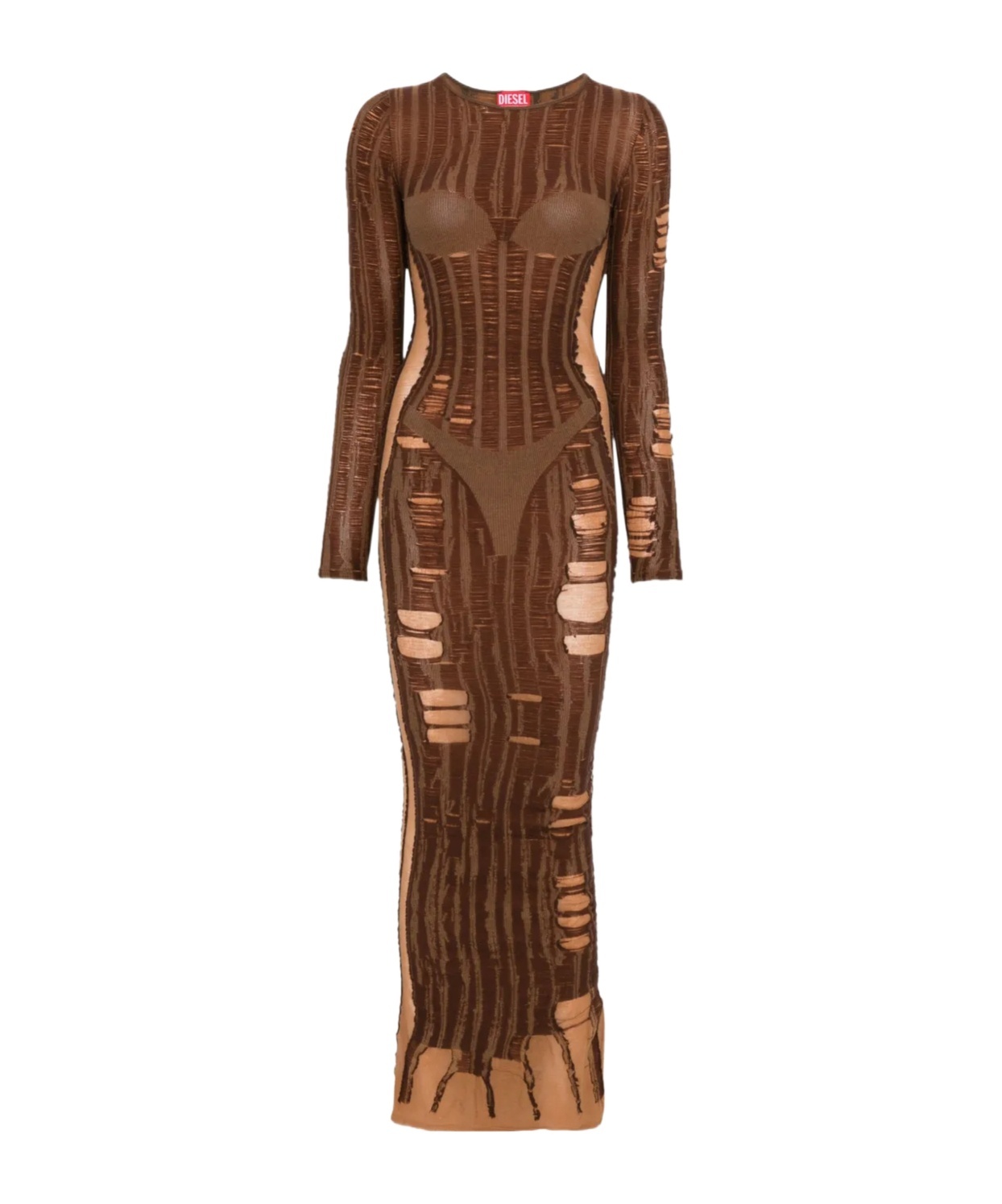Diesel Long M-calimera Dress In Brown