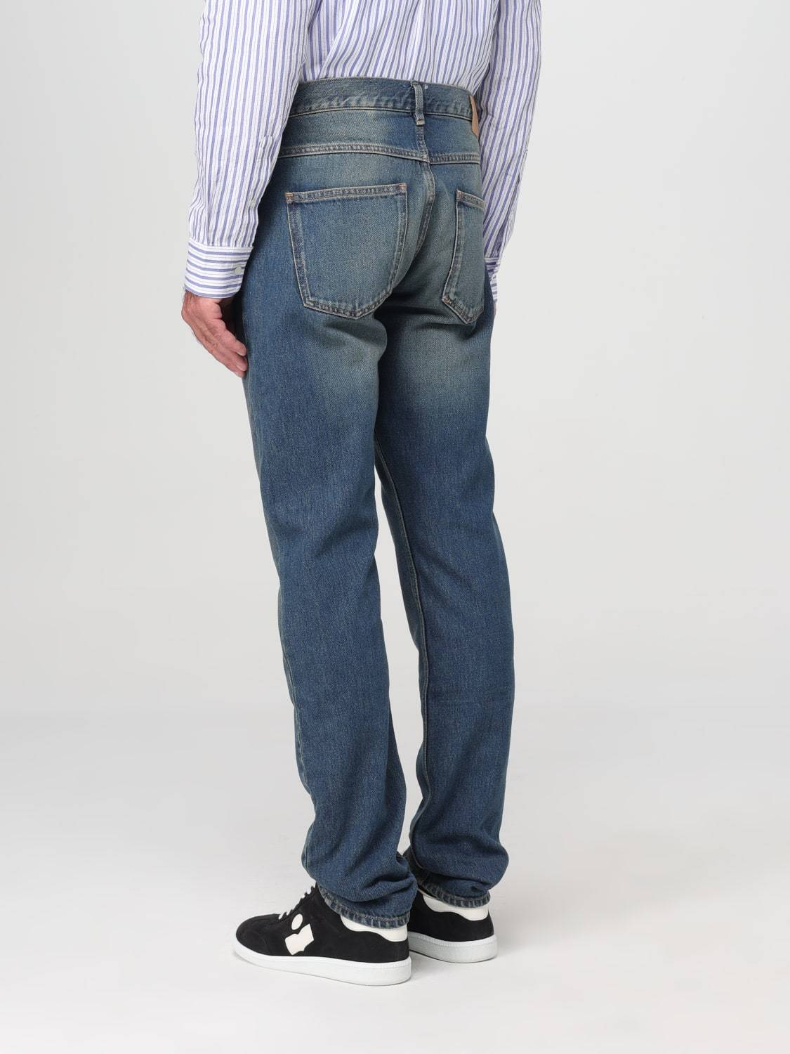 Isabel Marant Belt Ring Denim Trousers In Multicolor