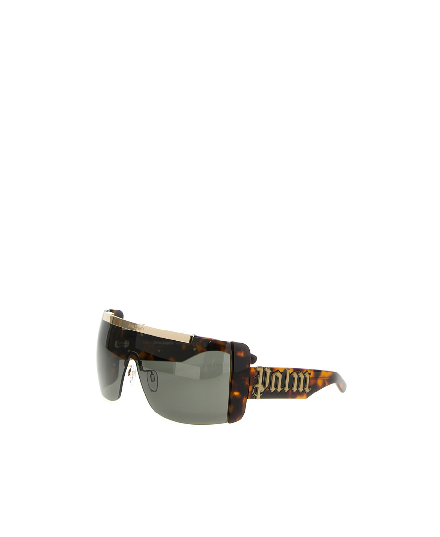 Palm Angels Tortoiseshell-effect Shield Sunglasses In Gray