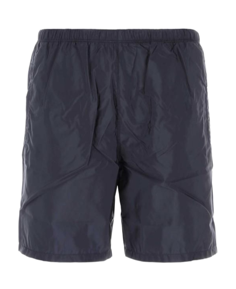 Prada Logo Swimming Trunks In Blue