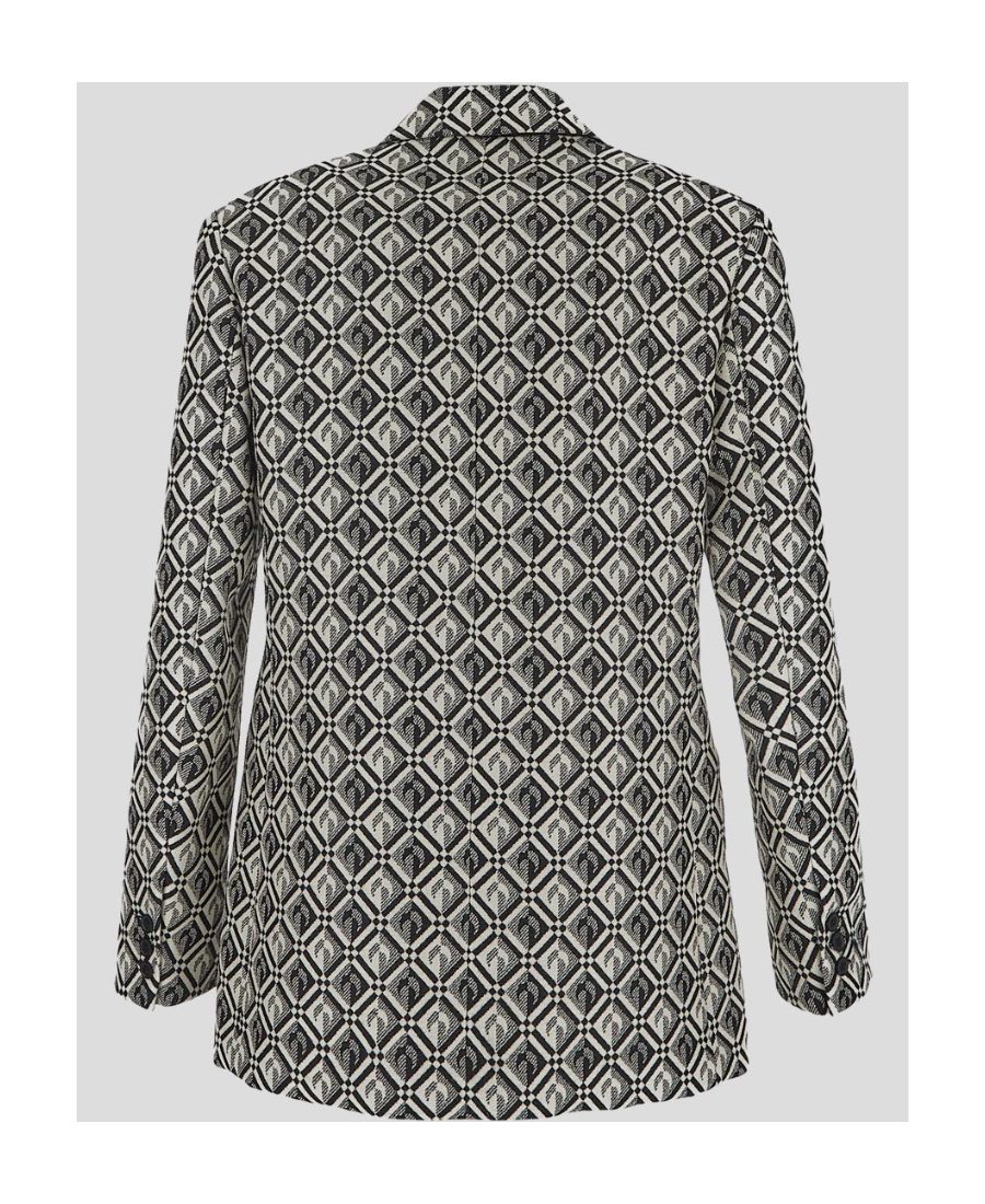 Shop Marine Serre Moon Diamant Single-breasted Blazer In Gray