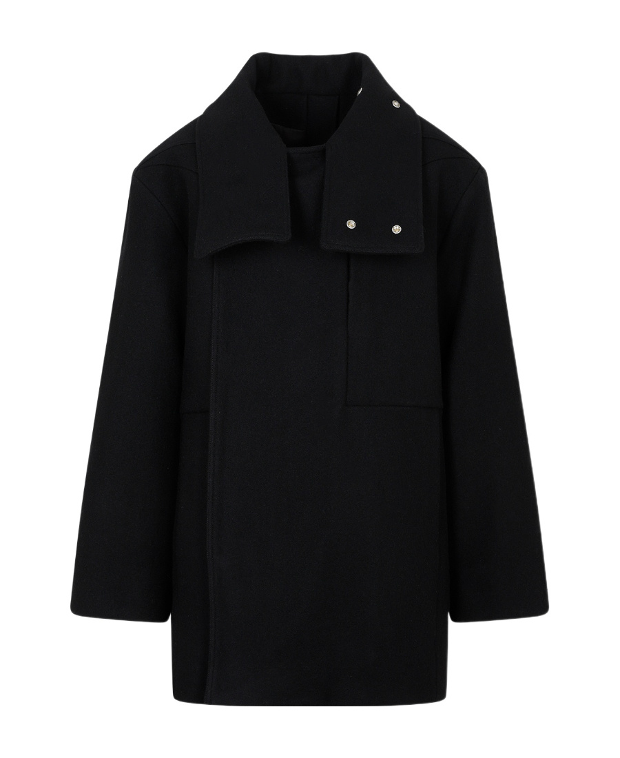 Rick Owens Double-breasted Virgin Wool Coat In Black