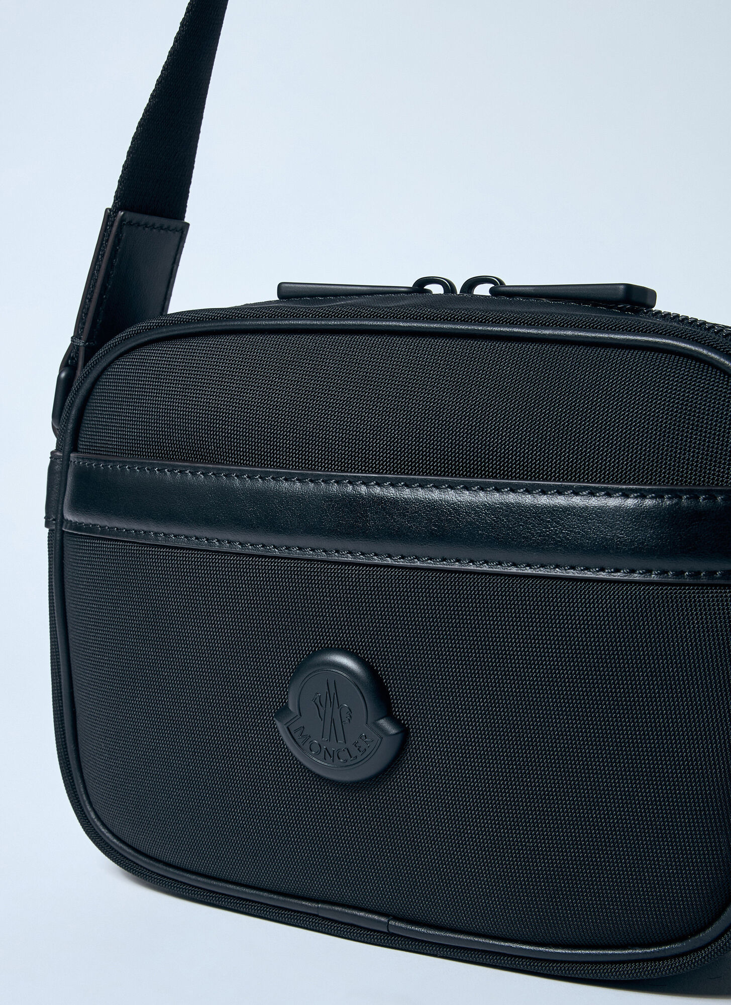 Moncler Zippered Crossbody Bag In Black