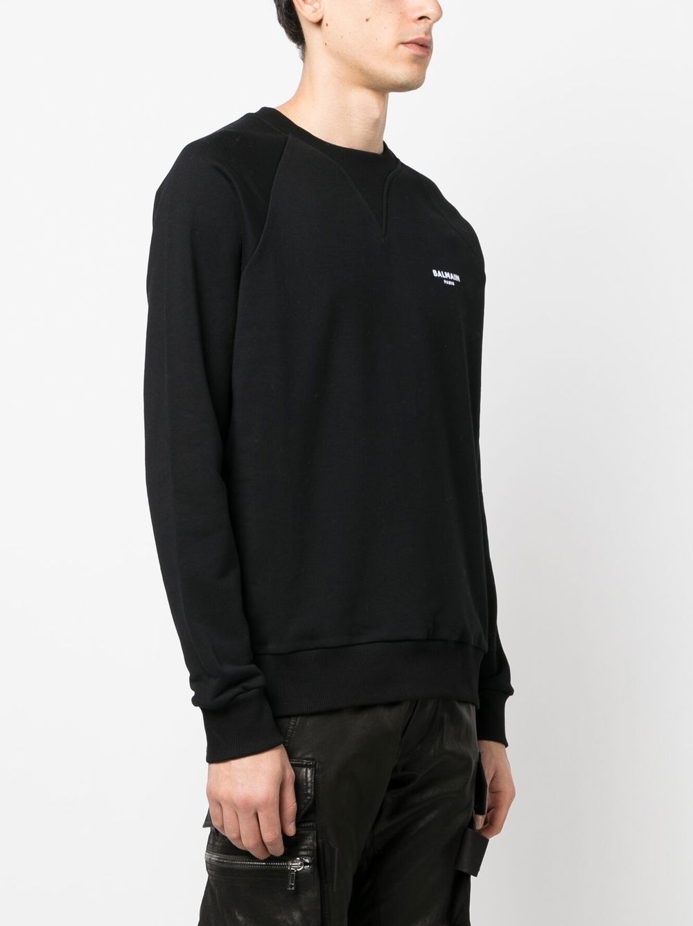 BALMAIN LOGO-PRINT CREW-NECK SWEATSHIRT