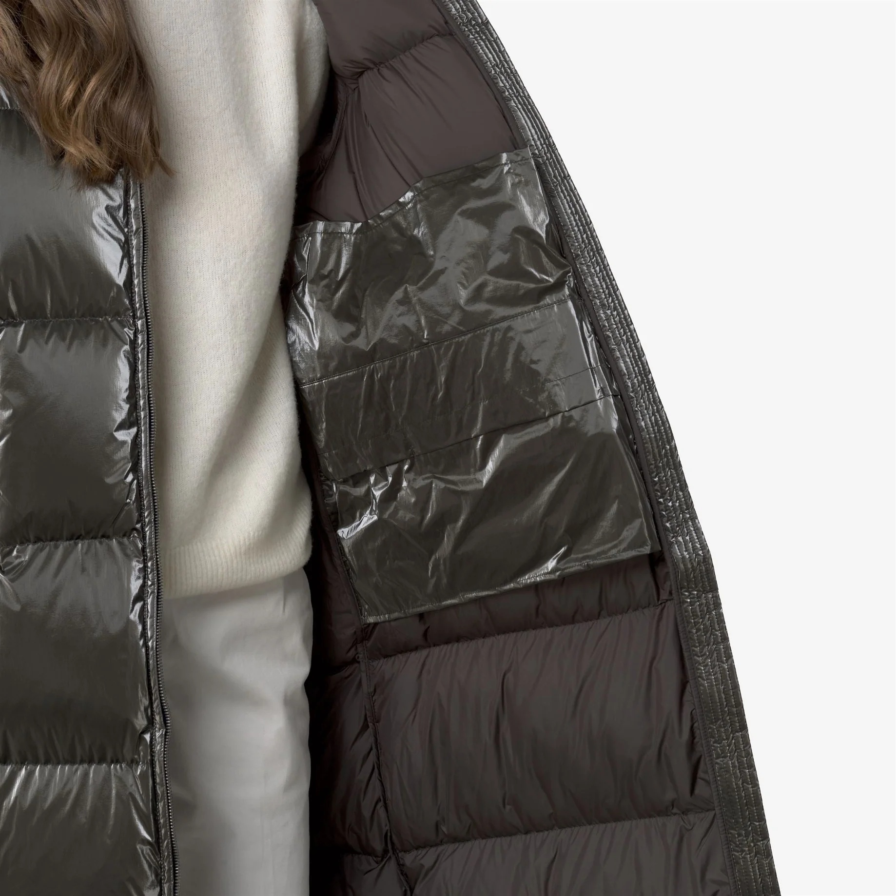 K-way Hooded Quilted Down Jacket In Black