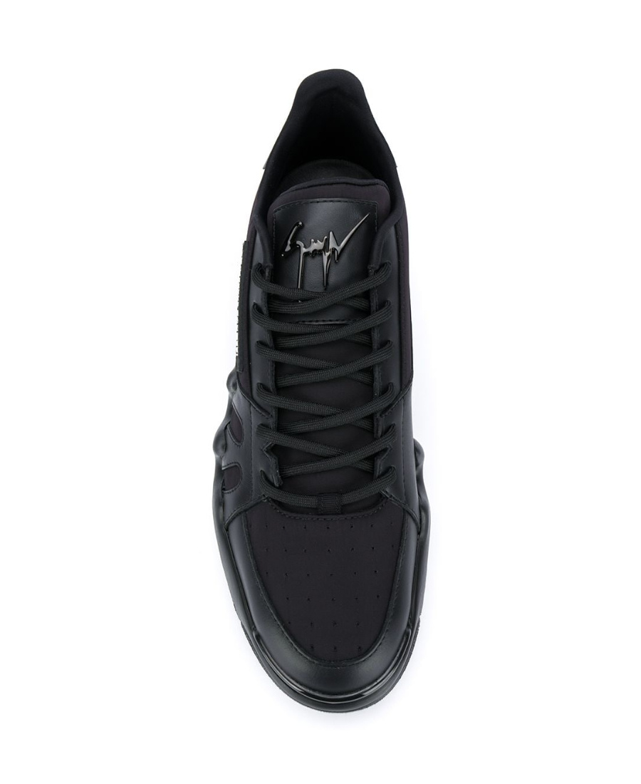 Shop Giuseppe Zanotti Black Lace-up Casual Sneakers