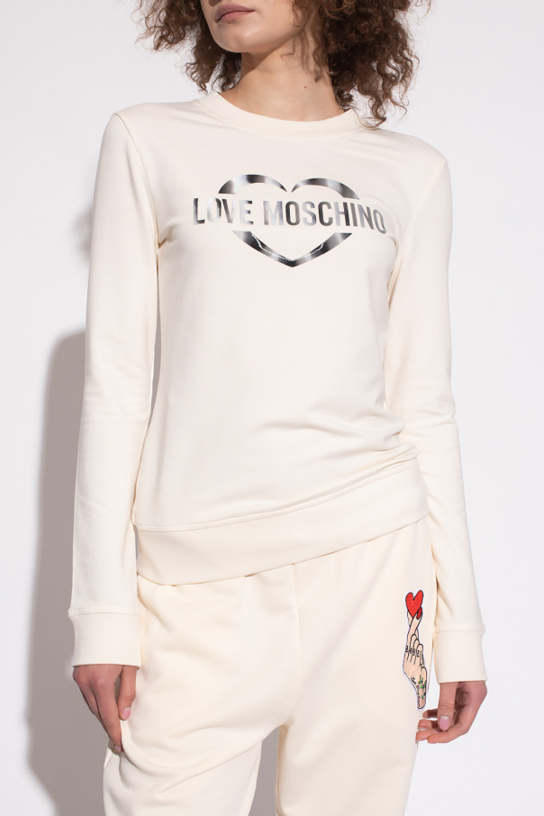 Moschino Logo-print Slim Fit Sweatshirt In White