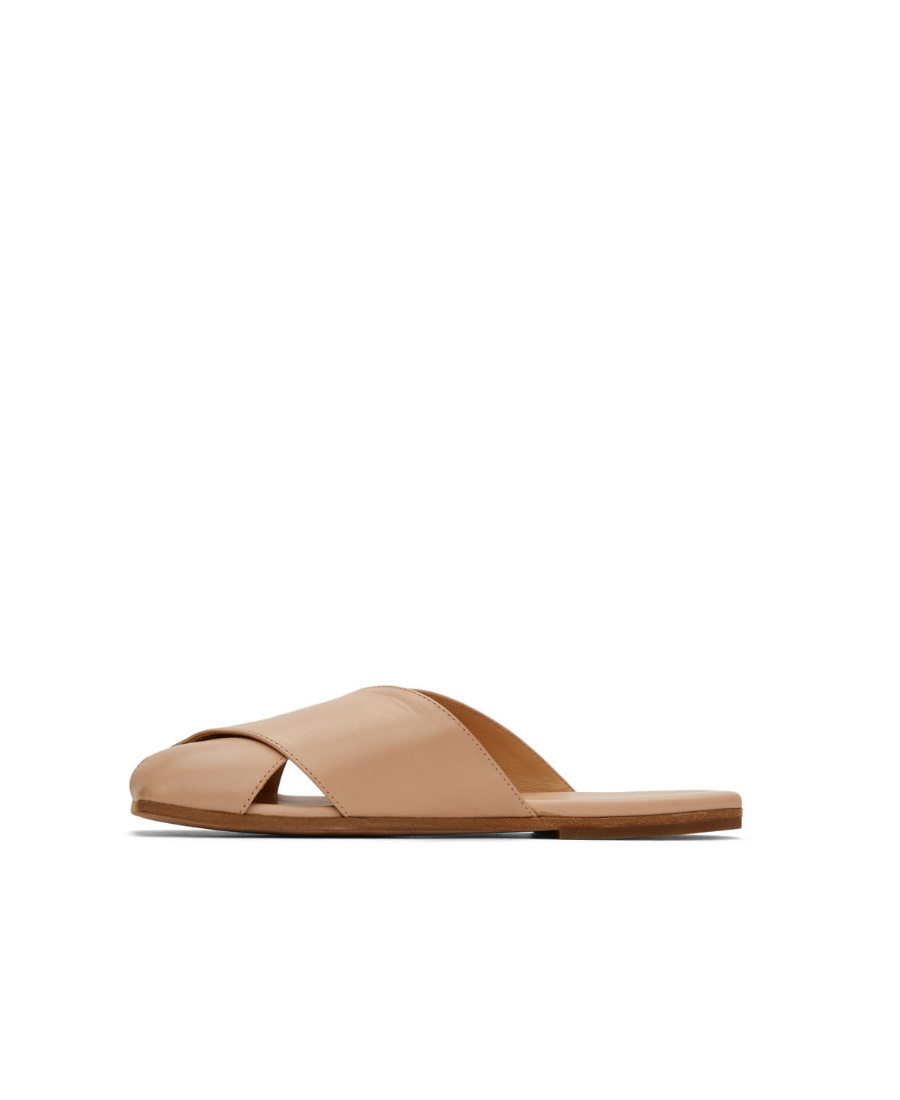Shop Marsèll Flat Leather Mules In Nude