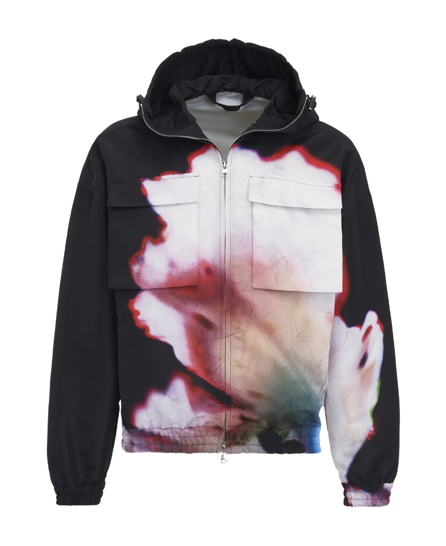 ALEXANDER MCQUEEN SOLARISED FLOWER HOODED JACKET