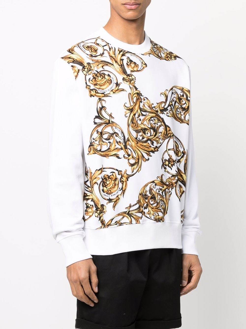 Versace Jeans Baroqe-print Long-sleeve Sweatshirt In Multicolor