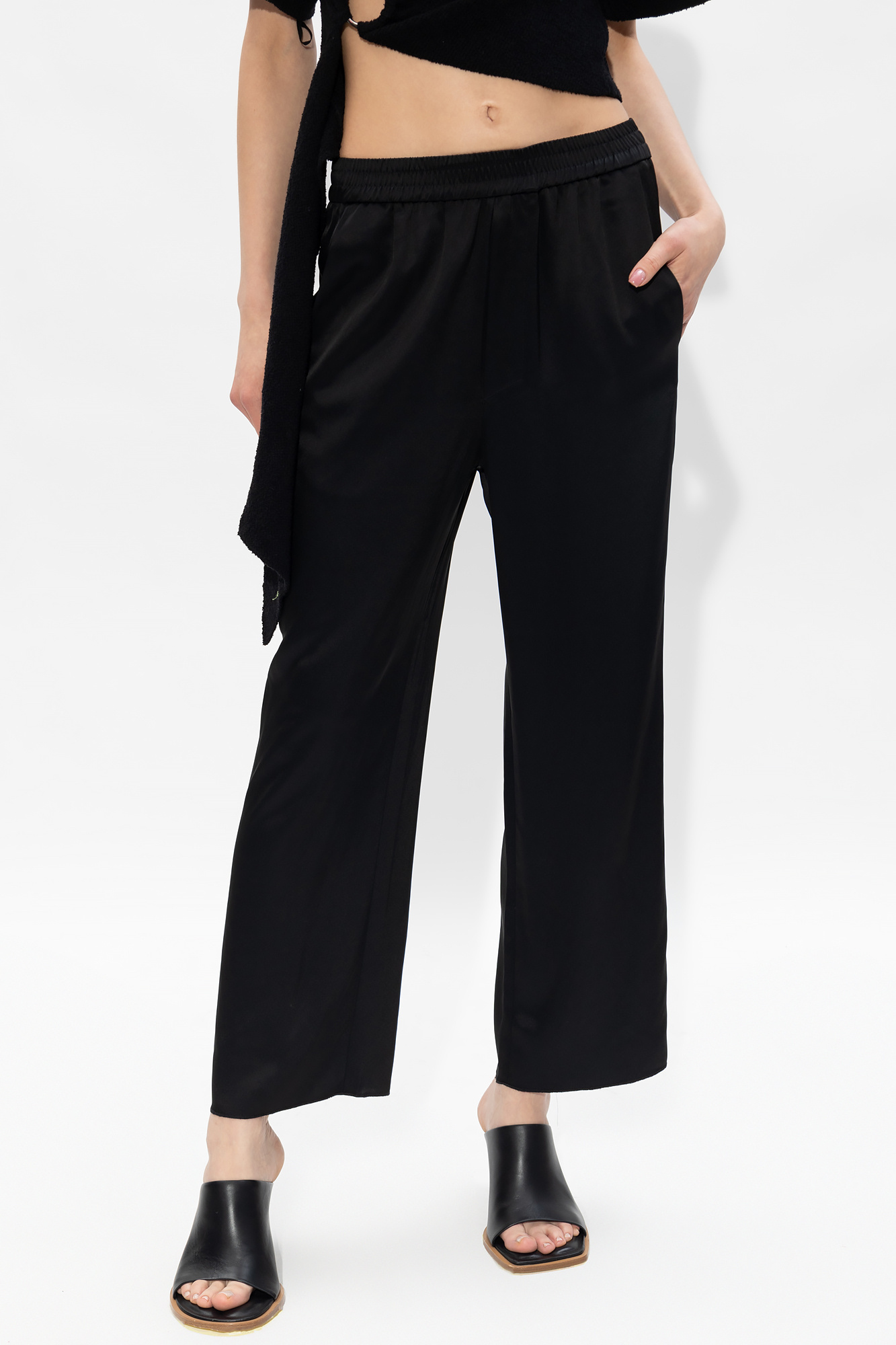 Nanushka Elasticated-waist Cropped Trousers In Black