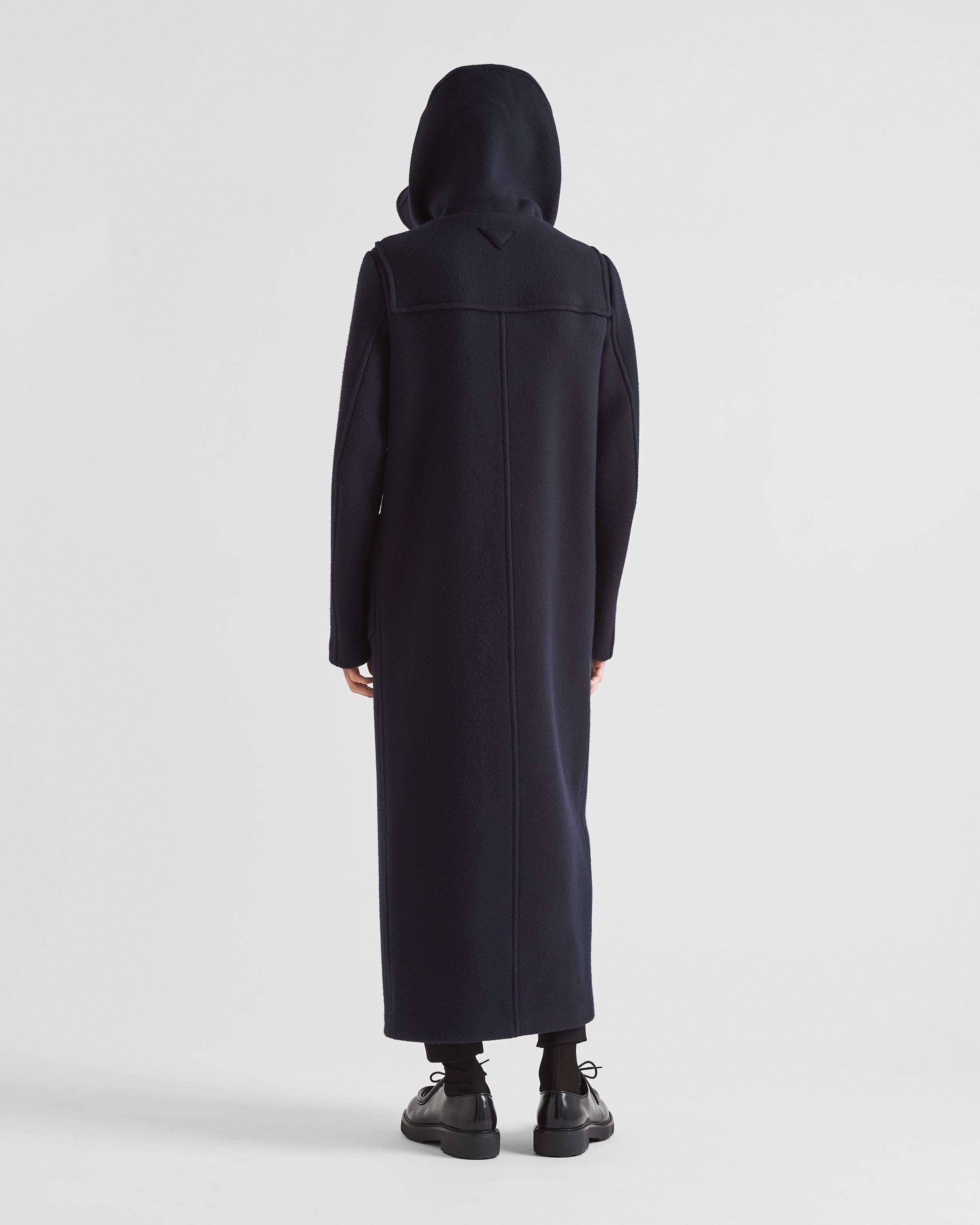 Prada Double-breasted Wool Duffle Coat In Blue