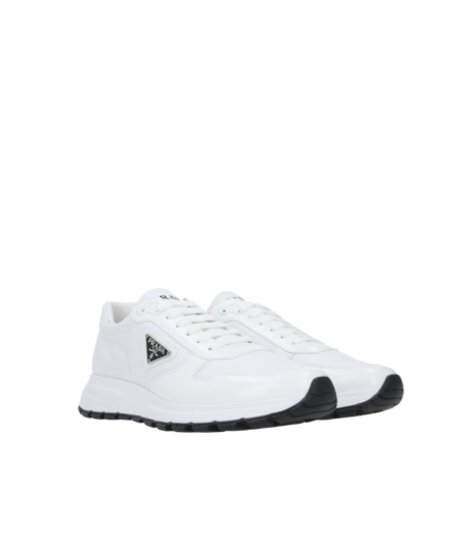 Prada White Nylon And Leather Prax 2.0 Sneakers In White