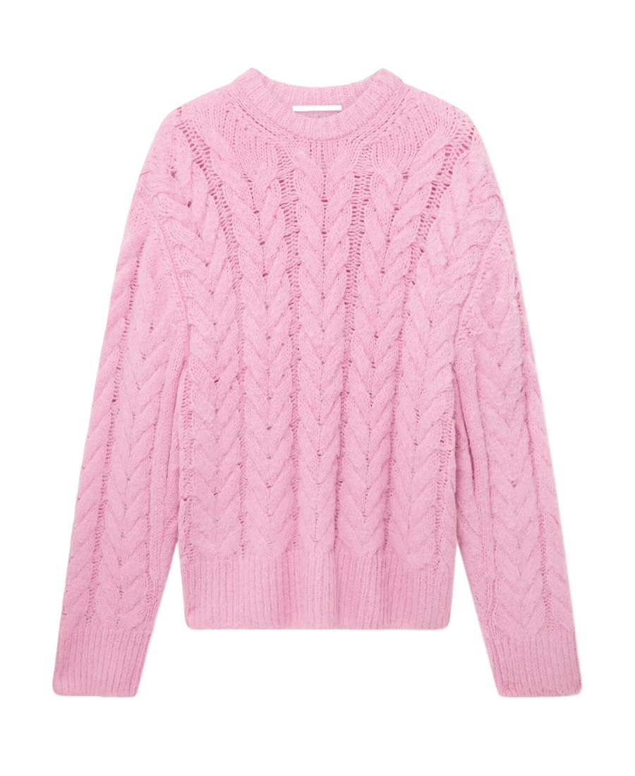 Stella Mccartney Light Pink Crewneck Oversize Sweater In Pink