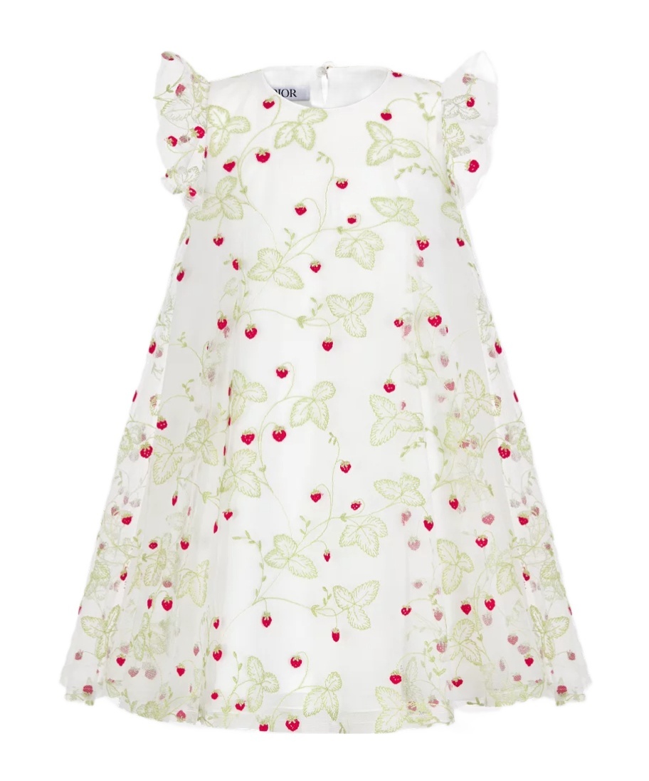 Dior Kids' Flared Dress In Ivory