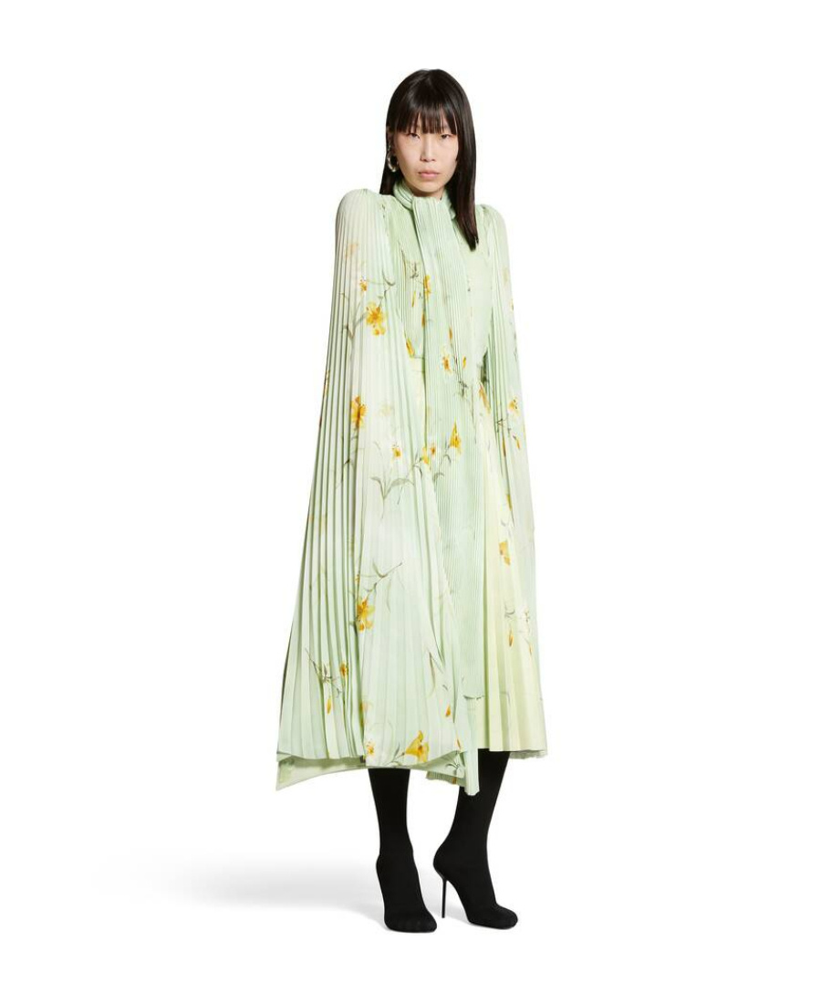 Balenciaga Cloak-inspired Floral Print Blouse In White