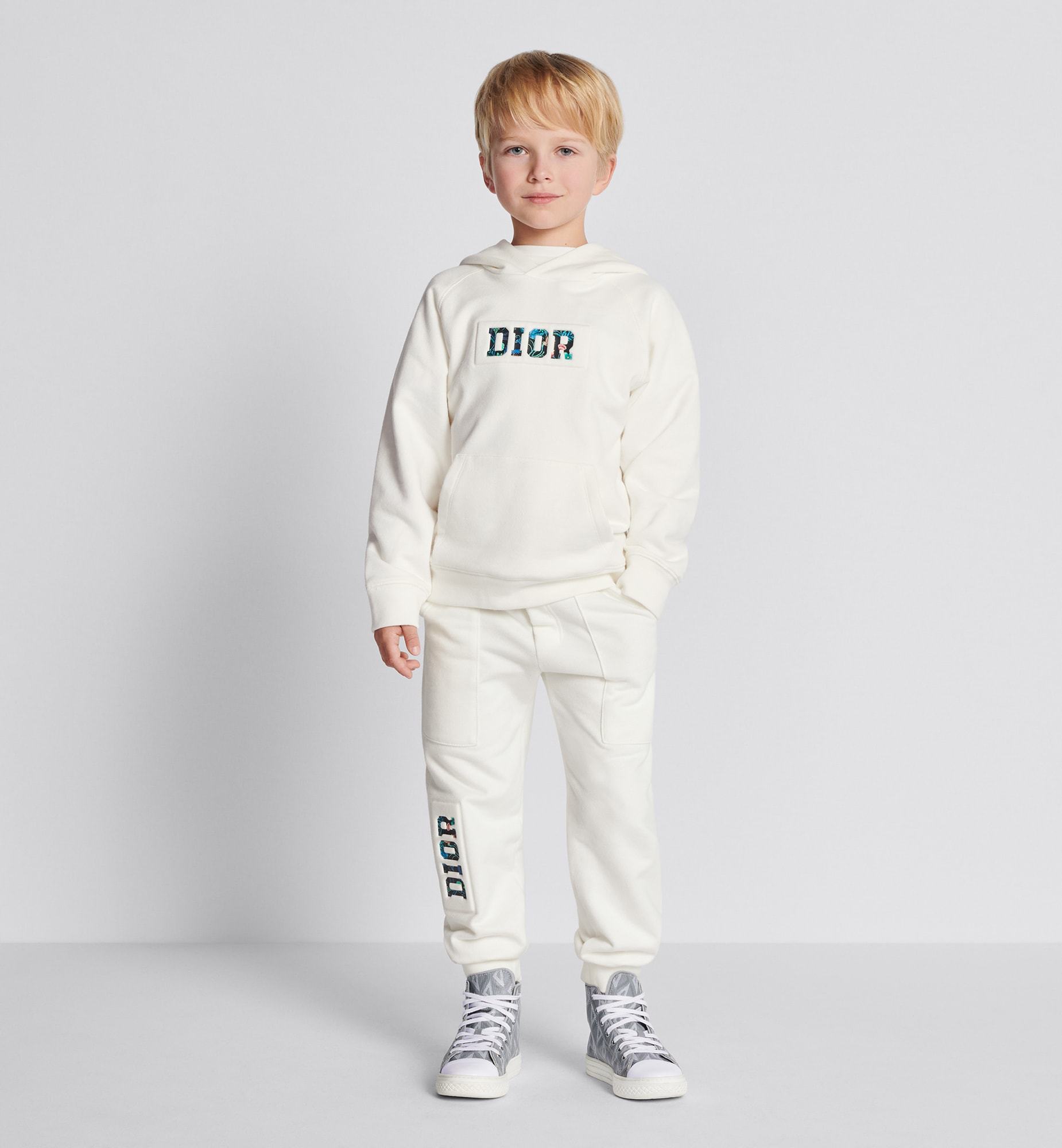 Dior Long-sleeved Hoodie In White
