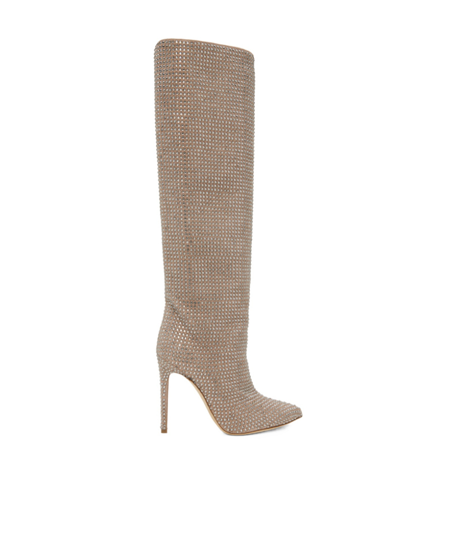 Paris Texas Ladies Powder Diamond Holly Stiletto Boots In Brown