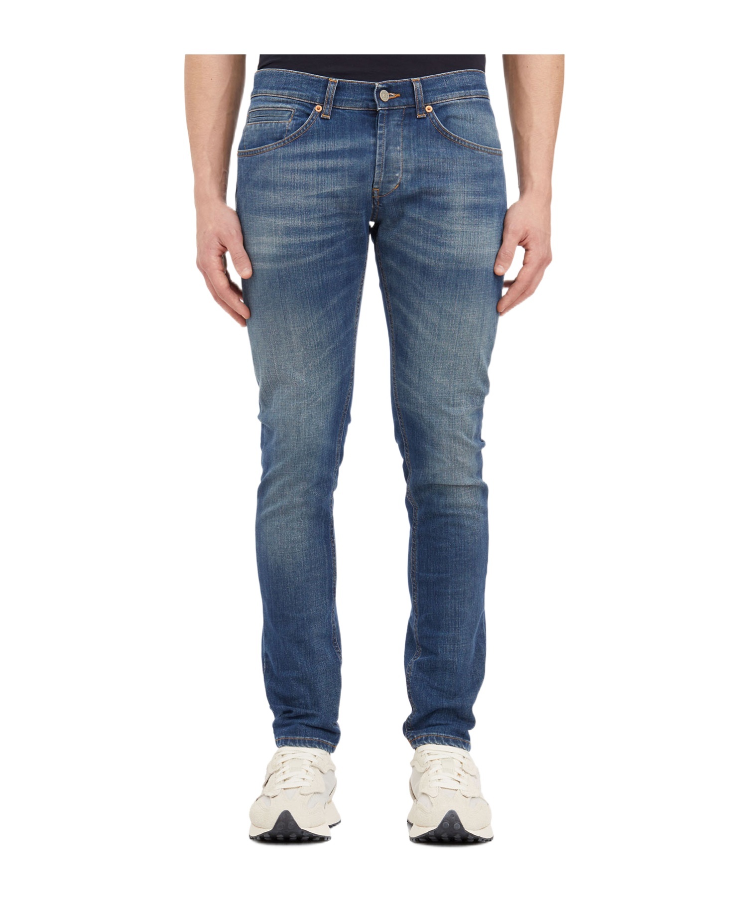 Dondup Belt Ring Denim Trousers In Blue