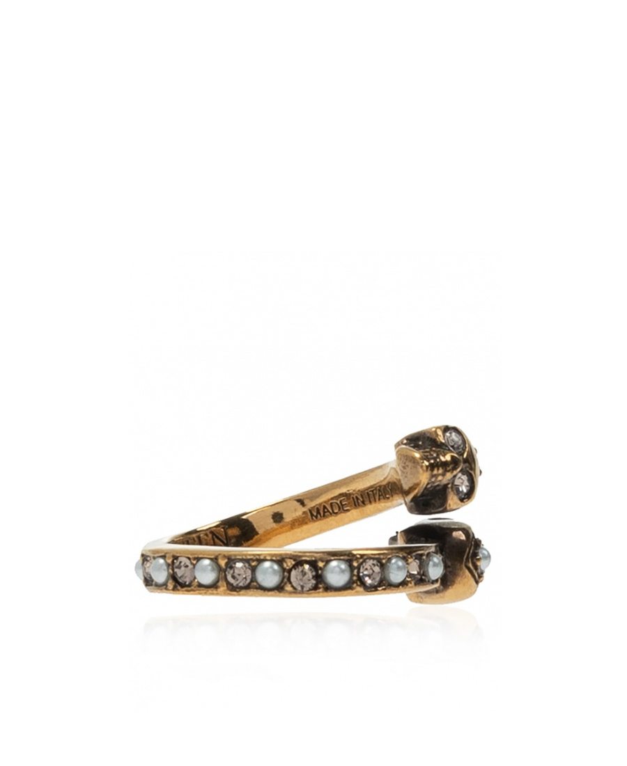 Alexander Mcqueen Wrap-around Skull Ring In Multicolor