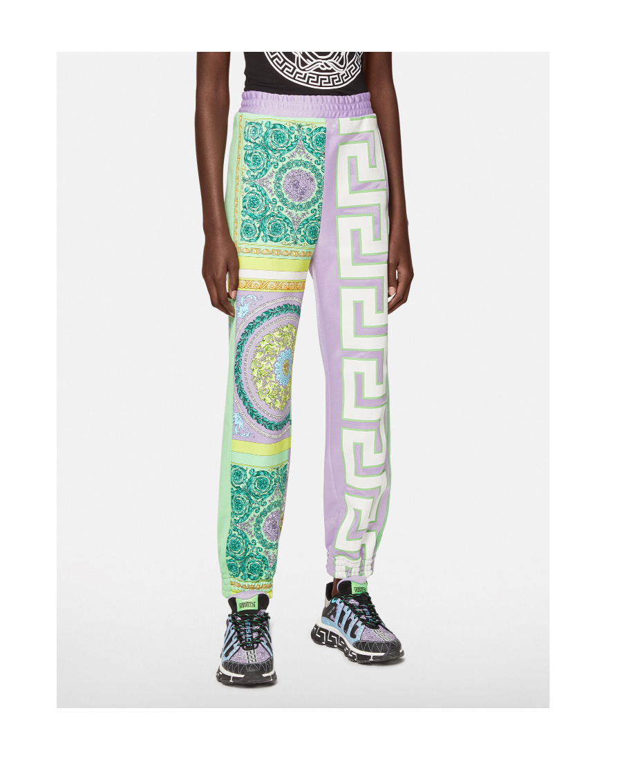 Versace Panelled Baroque Track Trousers In Multicolor