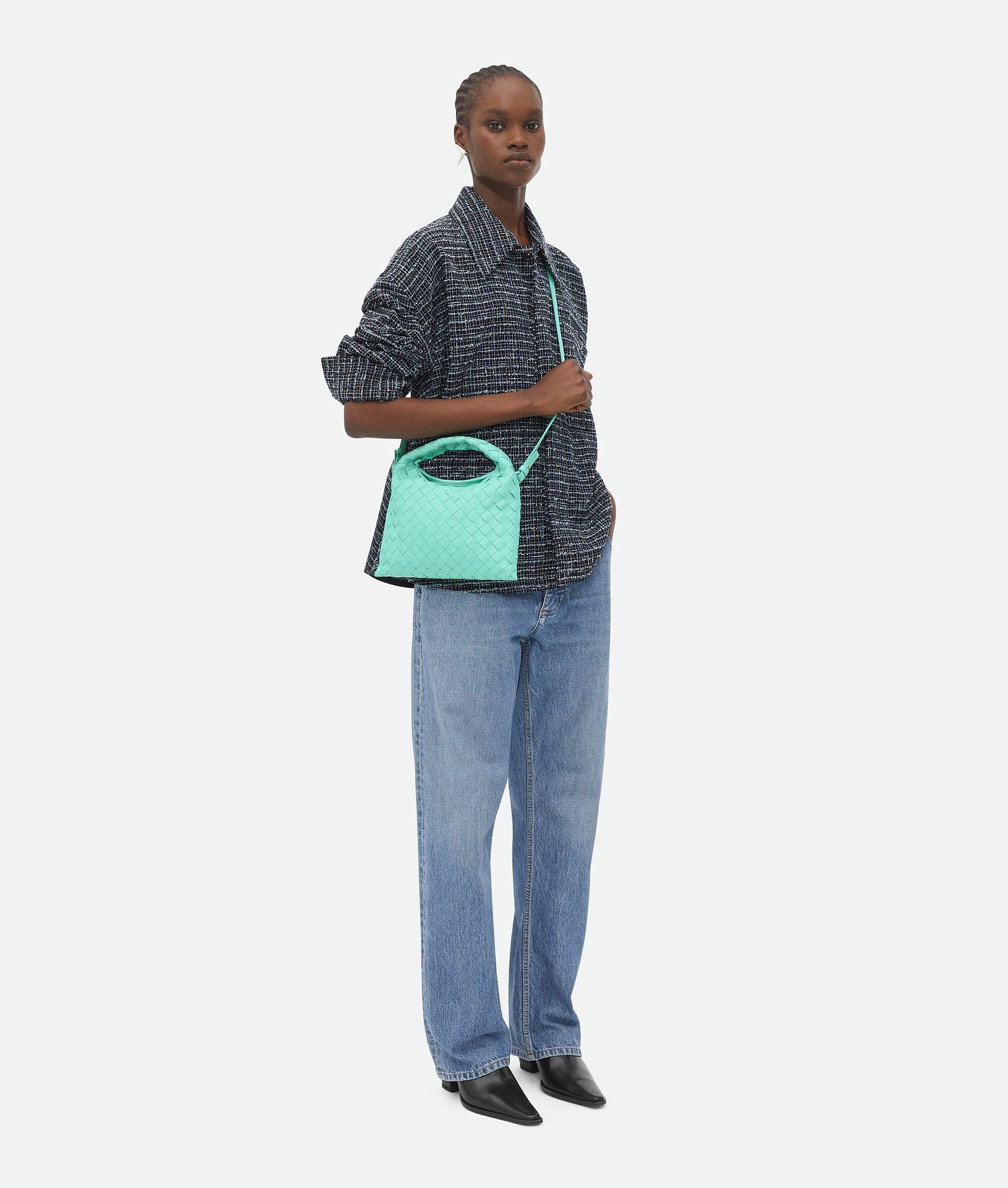 Shop Bottega Veneta Mini Hop In Green