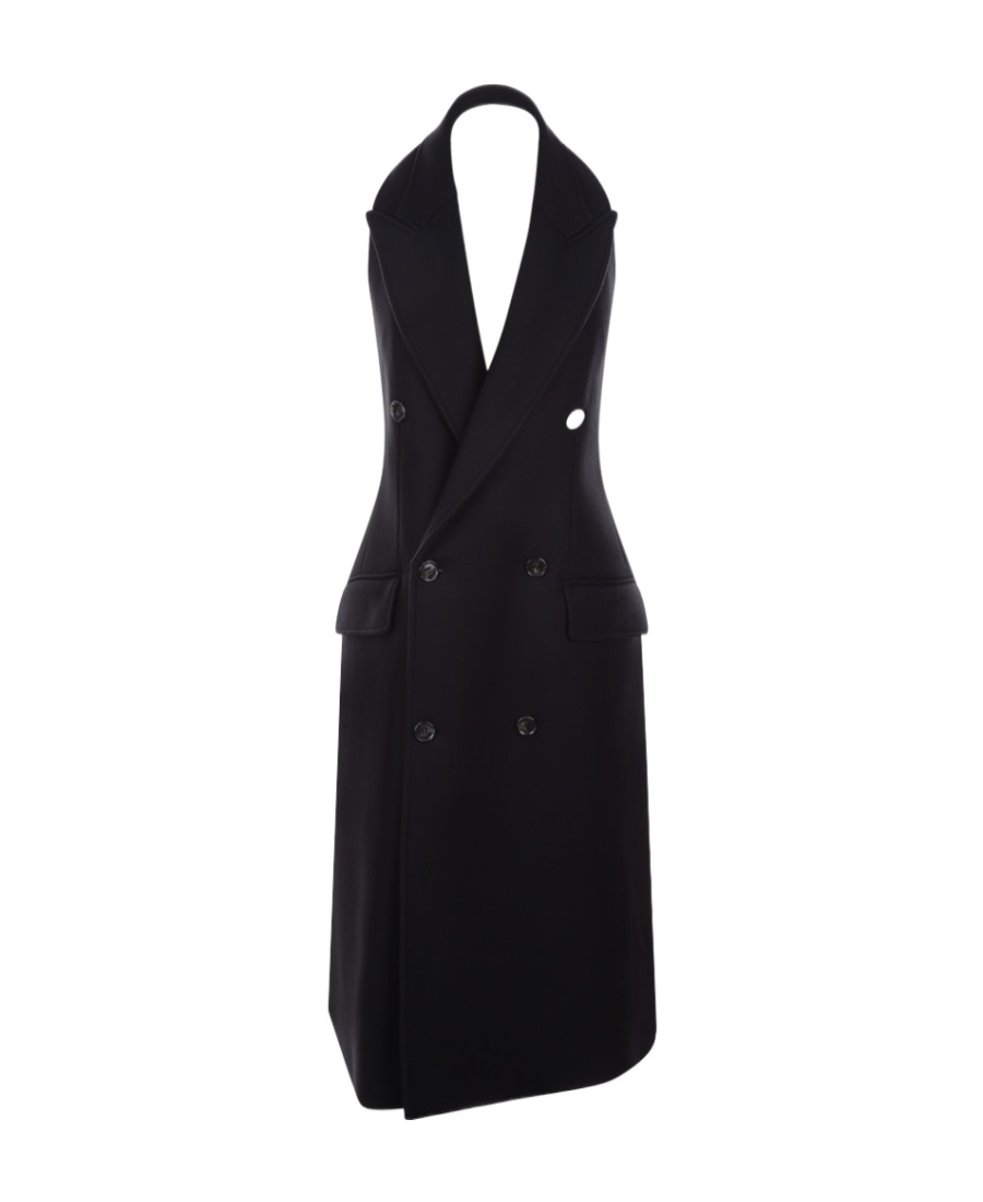 Mm6 Maison Margiela Tailored Sleeveless Coat In Black
