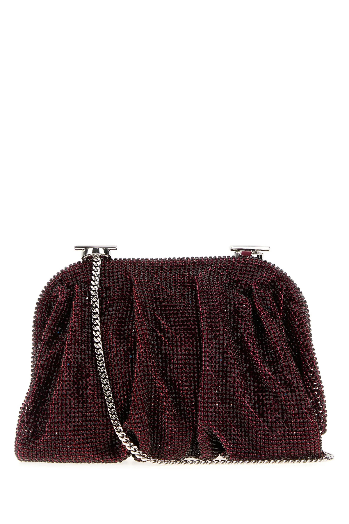 Benedetta Bruzziches Embellished Fabric Small Venus Clutch In Red