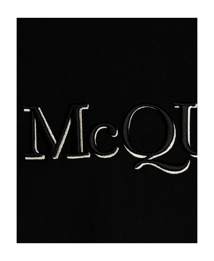 Alexander Mcqueen Logo-print Short Sleeve T-shirt In Black