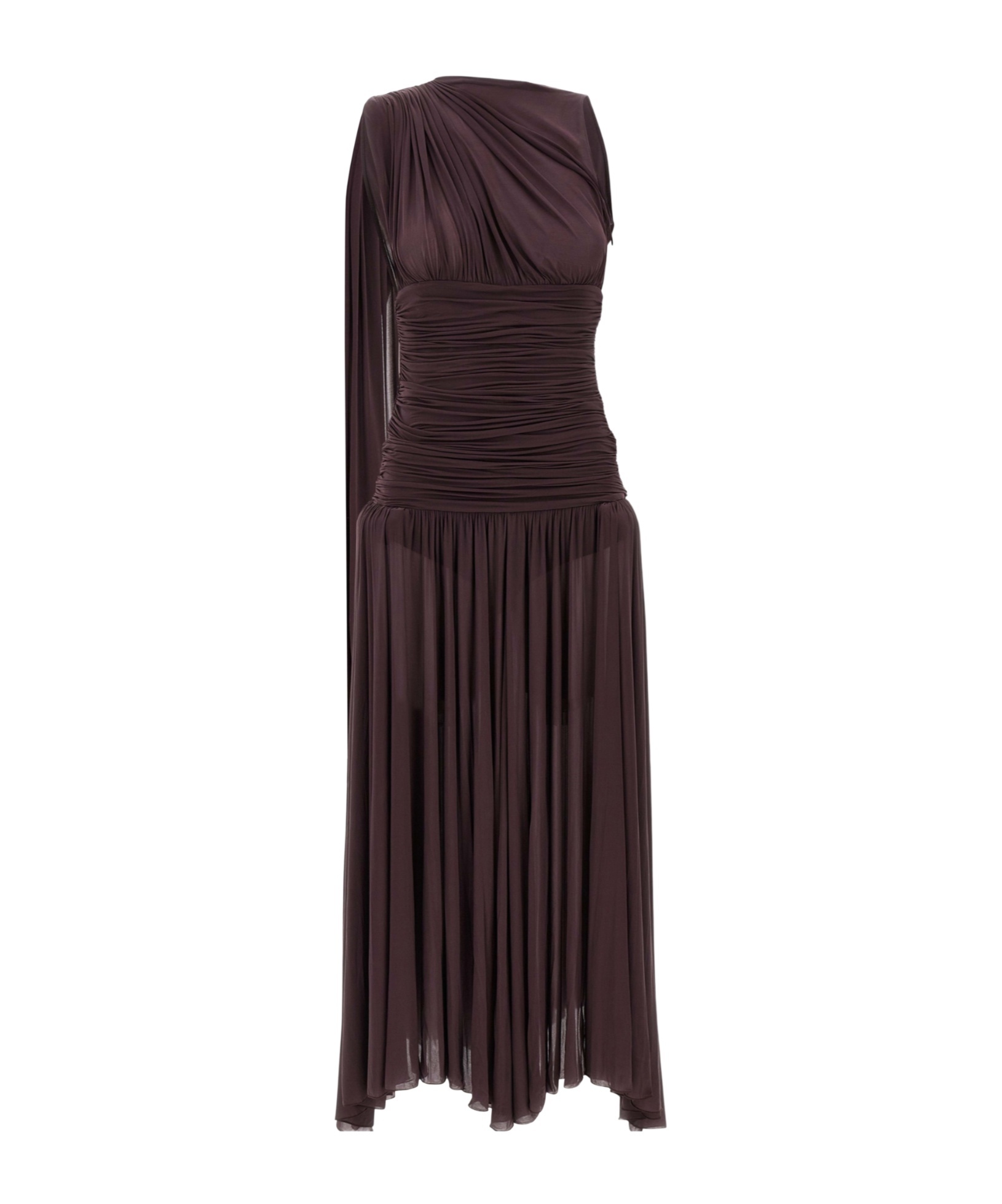 Magda Butrym One Shoulder Draped Floor-length Dress In Black