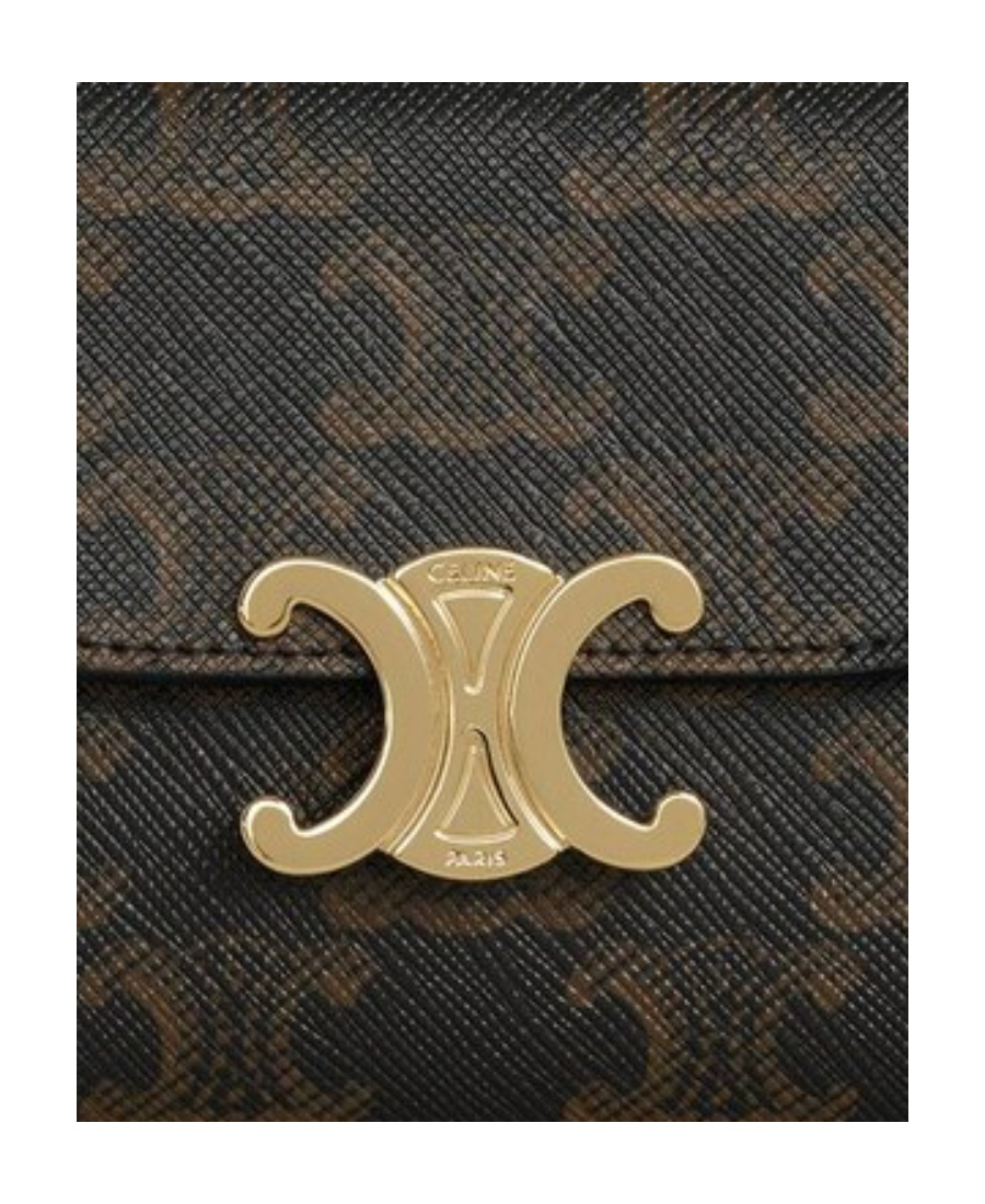 Celine Triomphe Wallet In Black