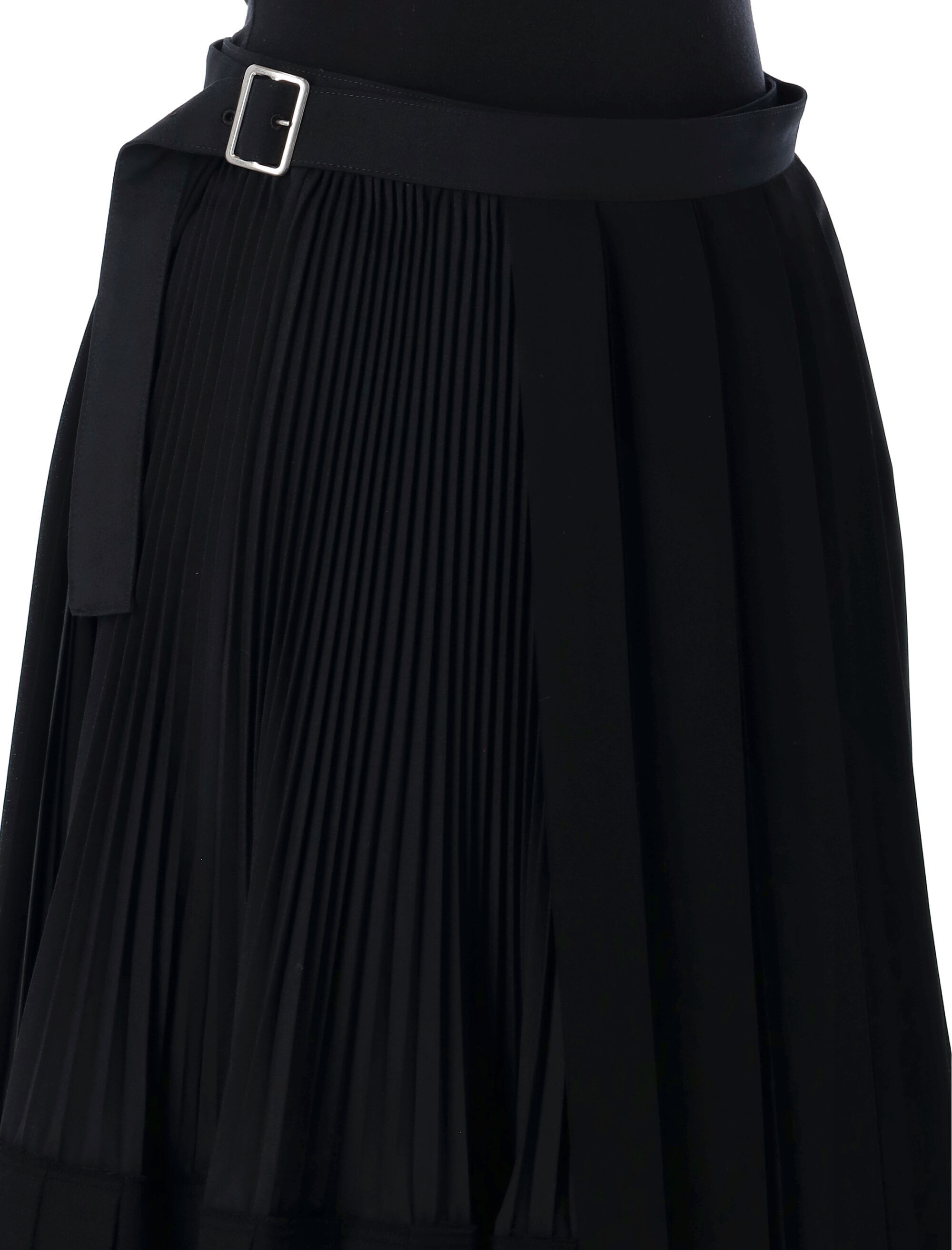 Shop Junya Watanabe Pleated Skirt In Black