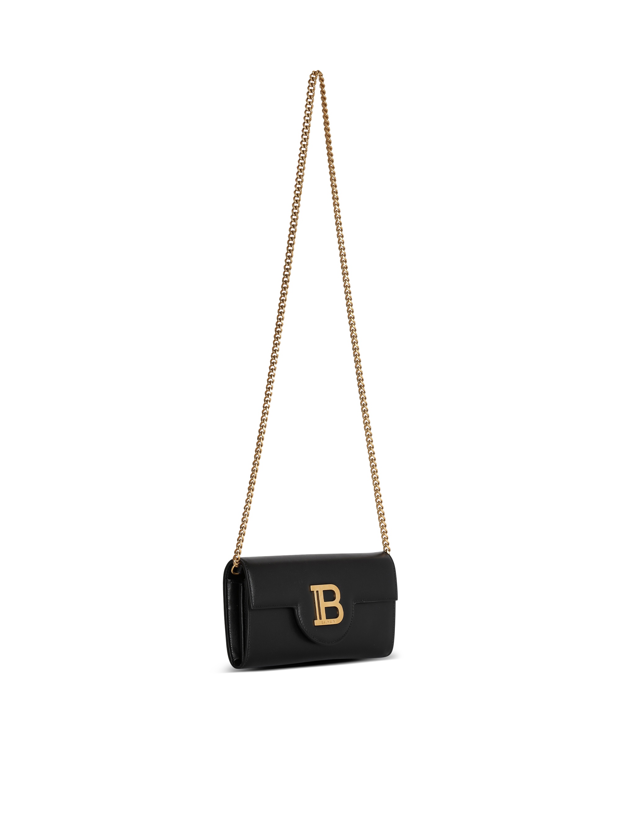Balmain B-buzz Leather Wallet In Black