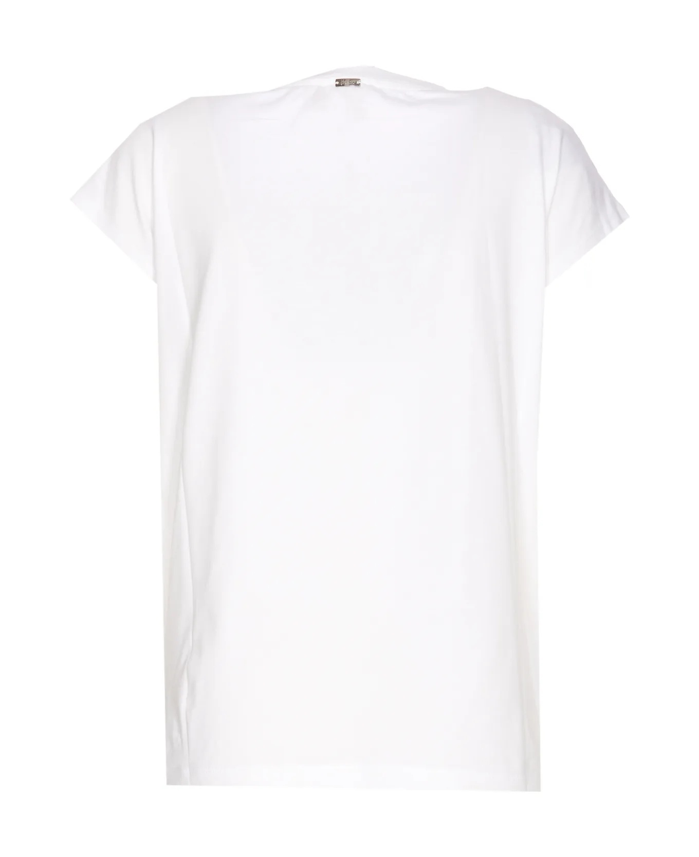 Herno White Interlock Jersey Logo T-shirt In White