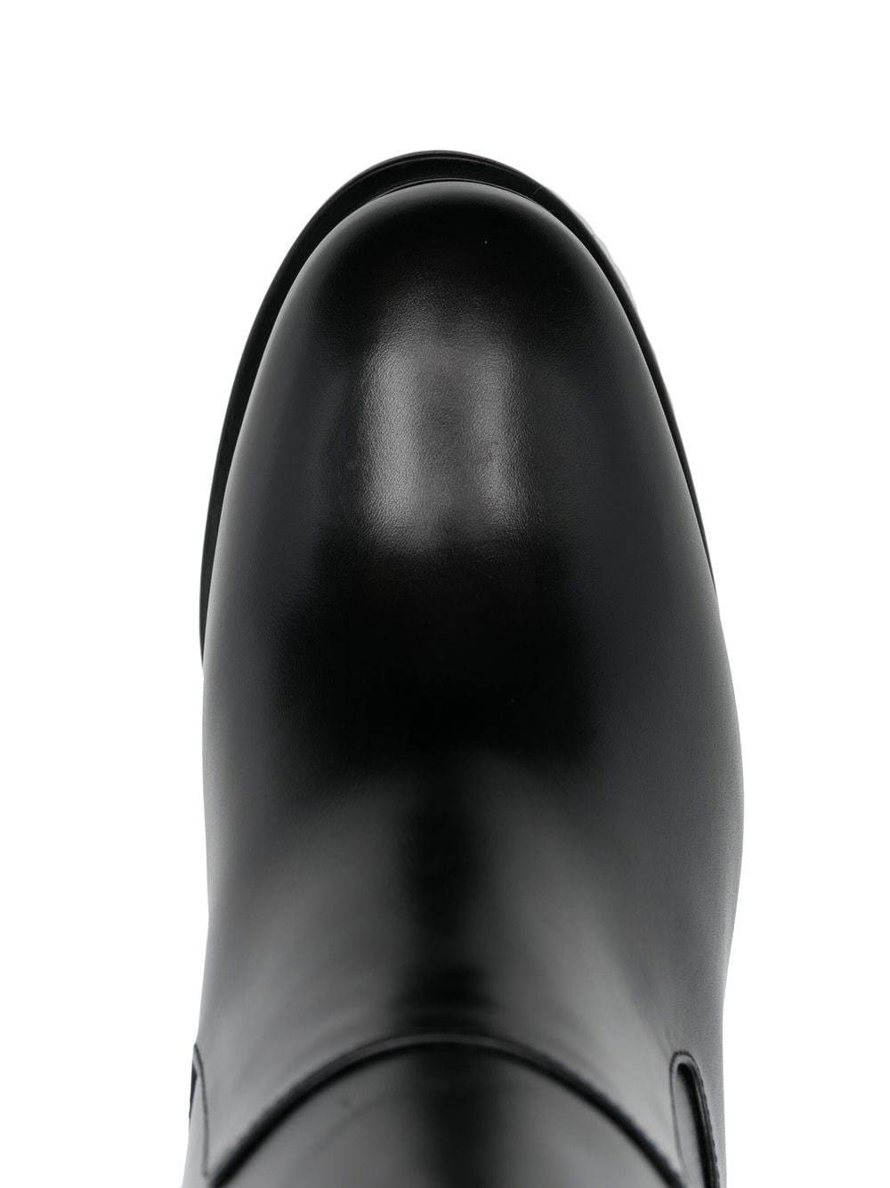 Shop Alexander Mcqueen 130mm Platform-sole Eyelet Boots In Black